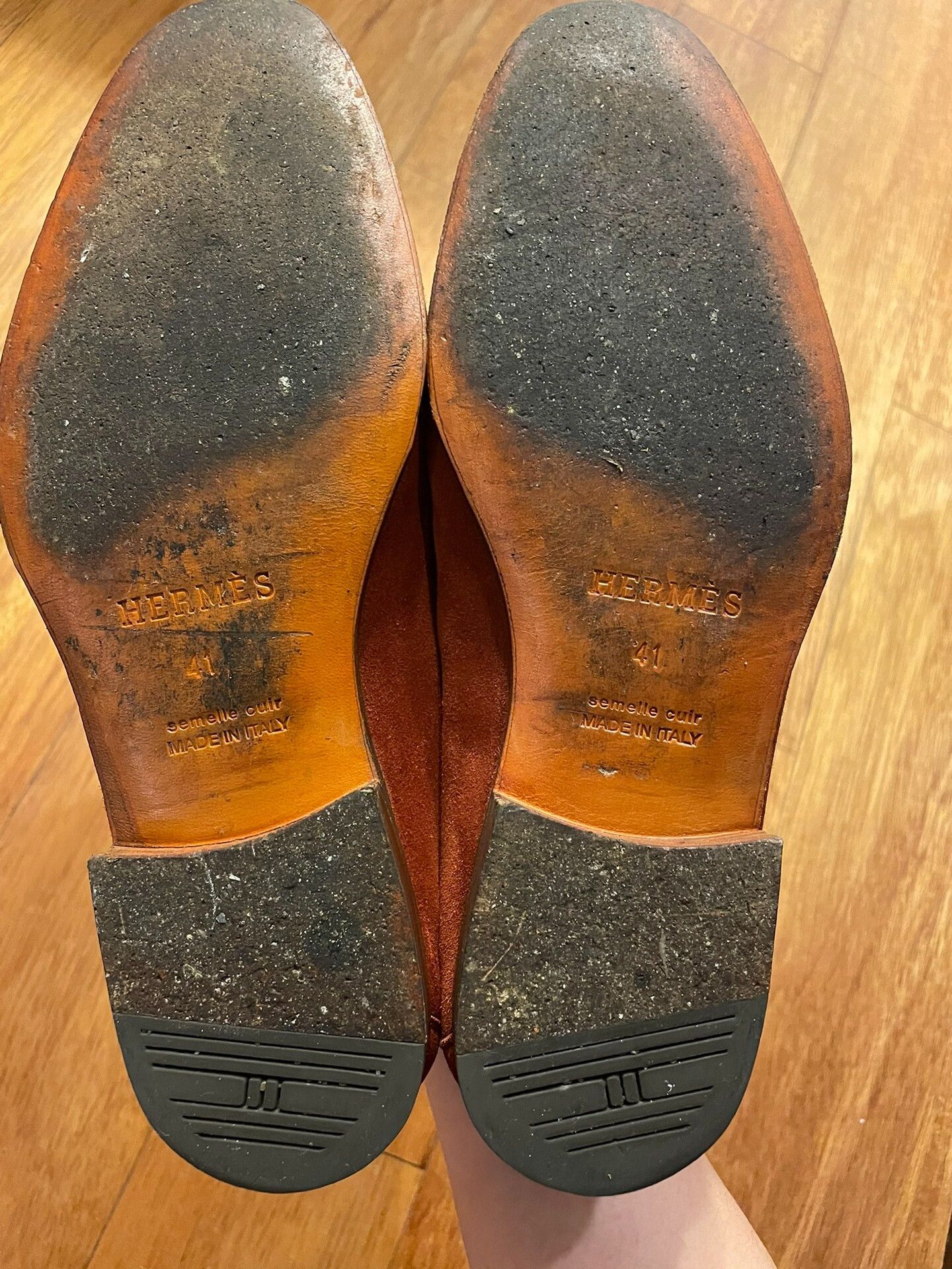 Hermes hermes men's suede loafers in excellent condition Size US 10 / EU 43 - 6 Thumbnail