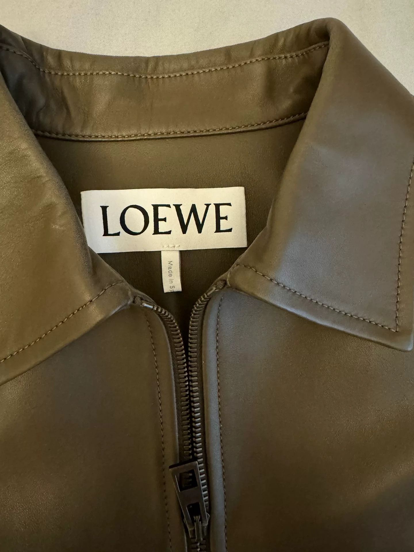 Loewe leather zip-up shirt jacket in dark green Size US L / EU 52-54 / 3 - 5 Thumbnail