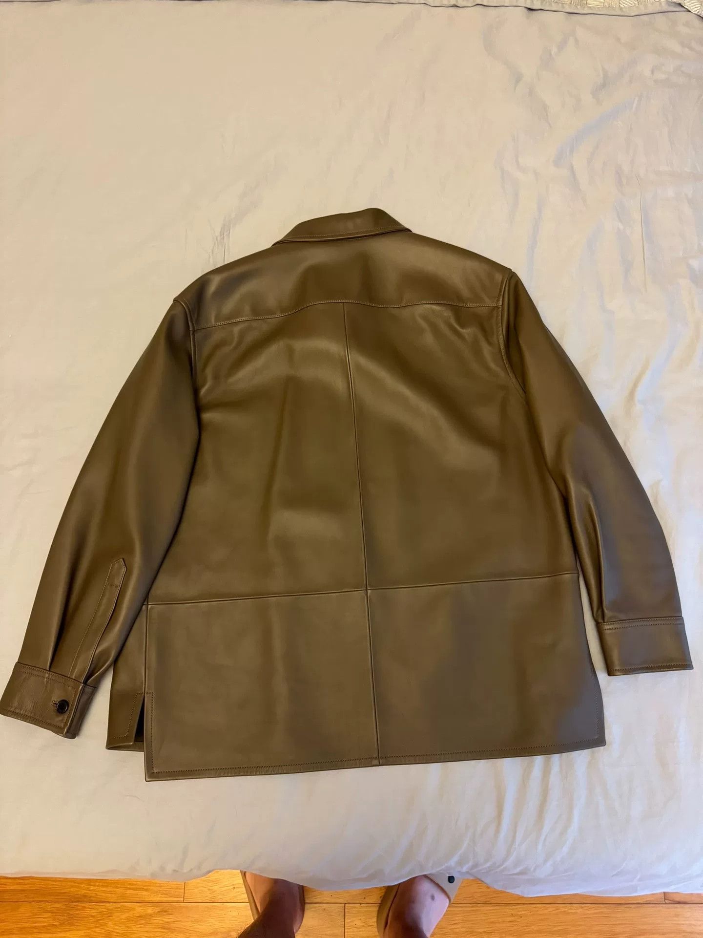 Loewe leather zip-up shirt jacket in dark green Size US L / EU 52-54 / 3 - 4 Thumbnail