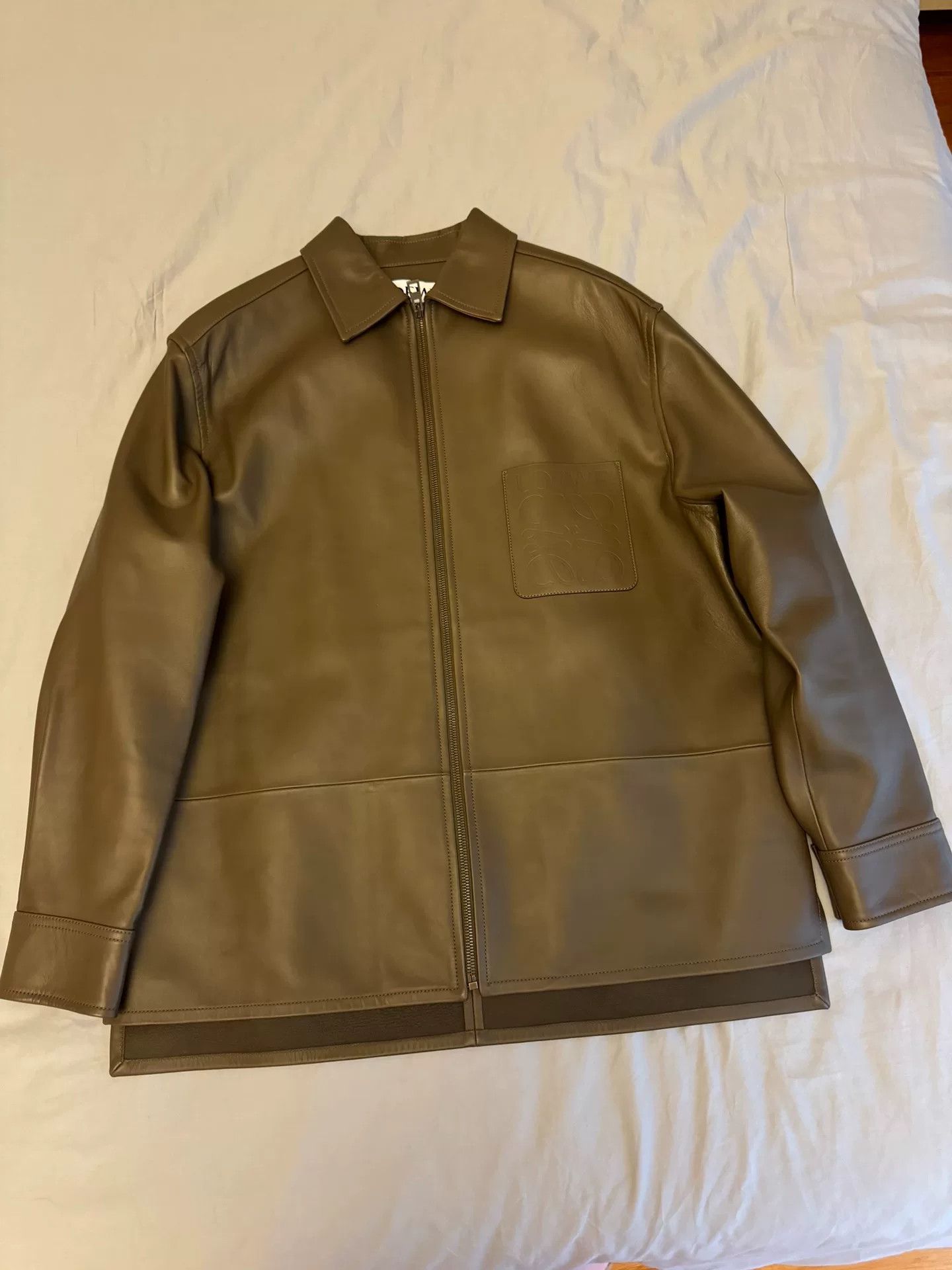 Loewe leather zip-up shirt jacket in dark green Size US L / EU 52-54 / 3 - 3 Thumbnail
