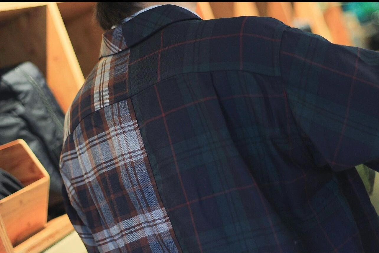 Nanamica wool patchwork plaid shirt jacket Size US L / EU 52-54 / 3 - 5 Thumbnail
