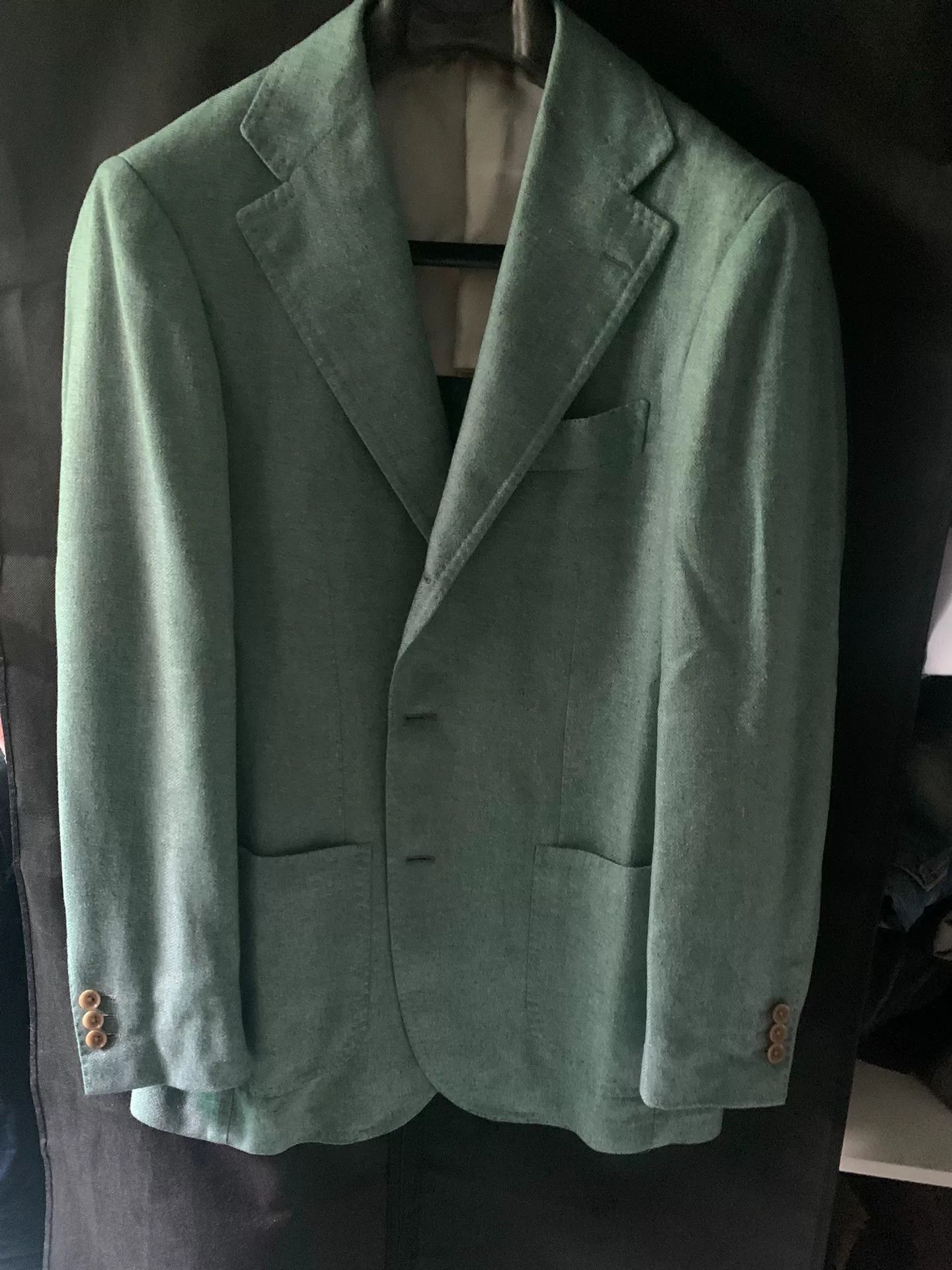Ring Jacket elegant light green silk suit jacket Size US L / EU 52-54 / 3 - 2 Thumbnail