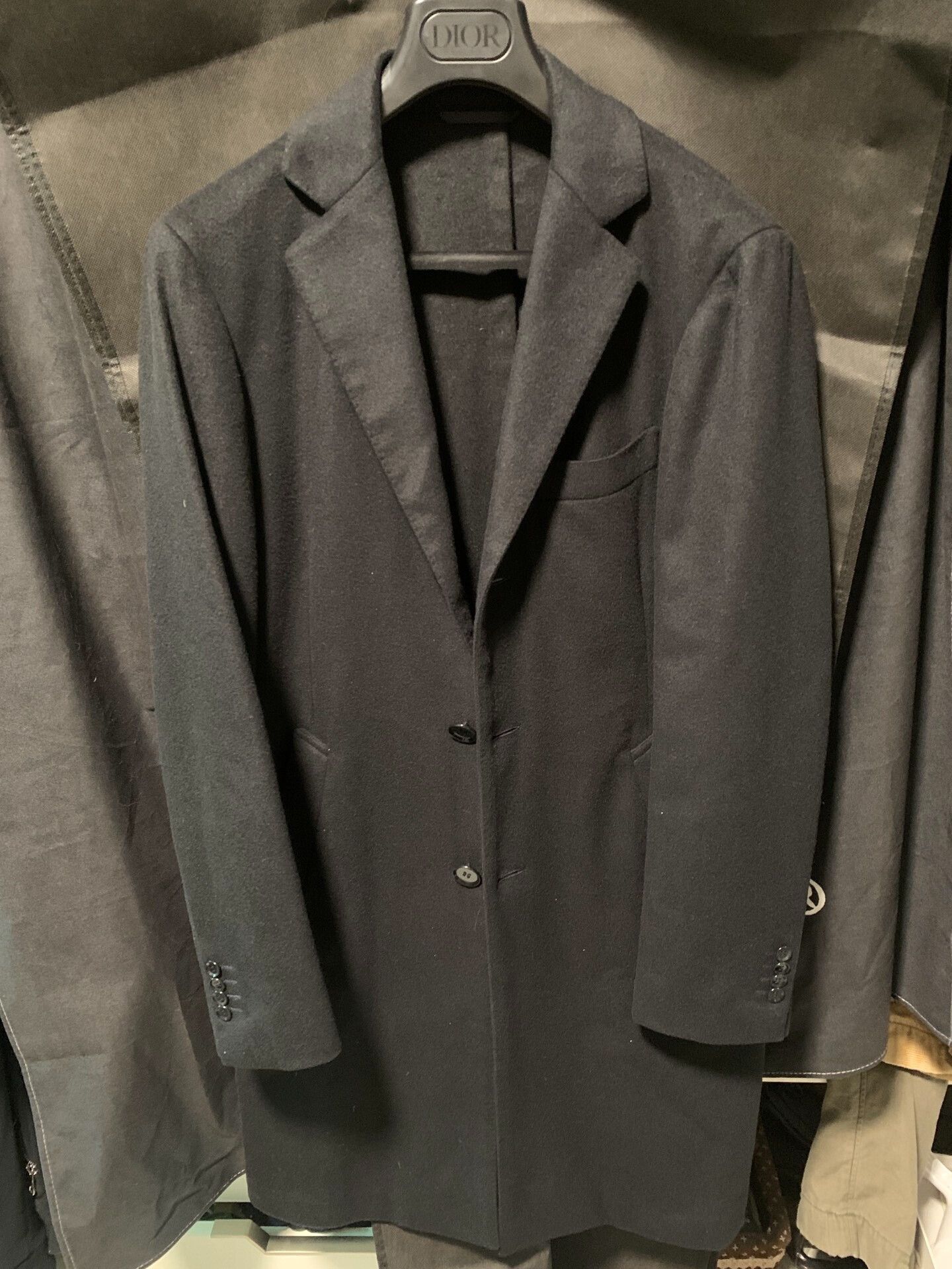 Ring Jacket black cashmere wool blend coat size 46 Size US L / EU 52-54 / 3 - 3 Thumbnail