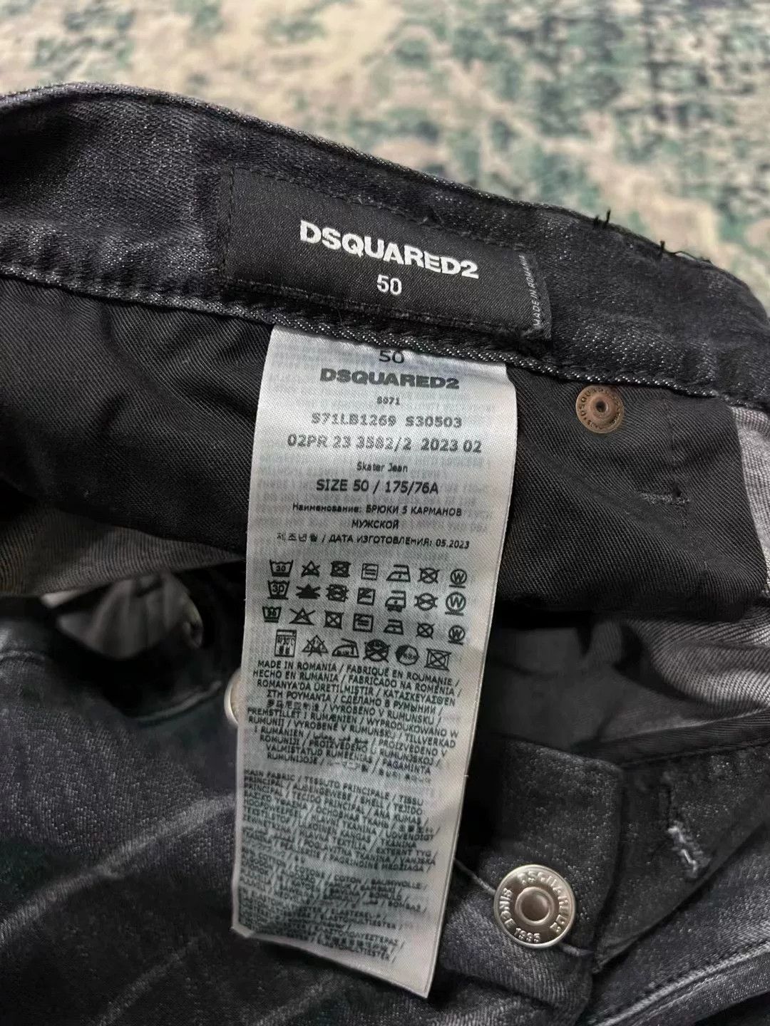 Dsquared2 dsquared2 black gray distressed skinny jeans Size US 31 - 8 Thumbnail
