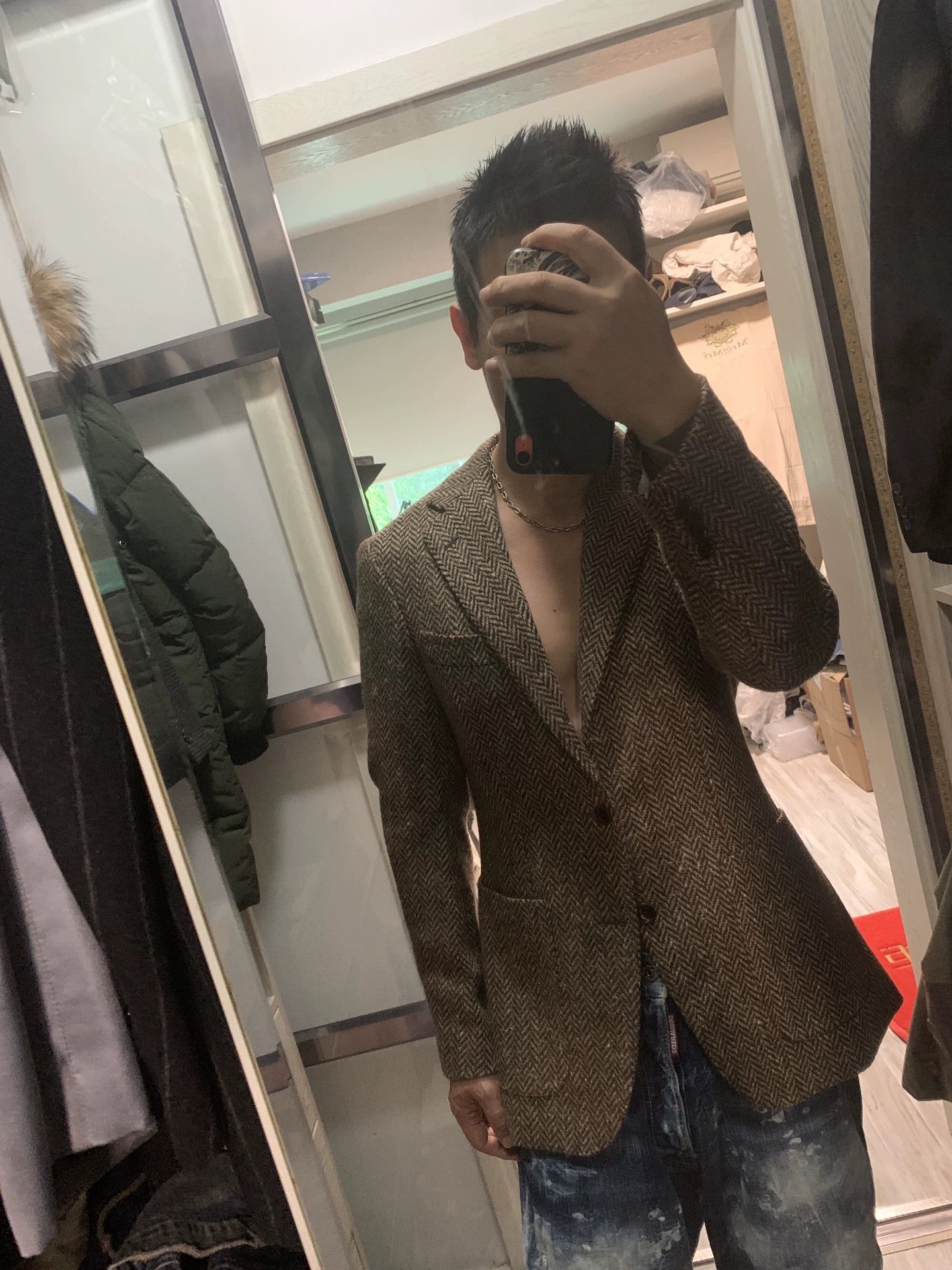 Beams Japan classic herringbone blazer size 46 Size US M / EU 48-50 / 2 - 2 Thumbnail