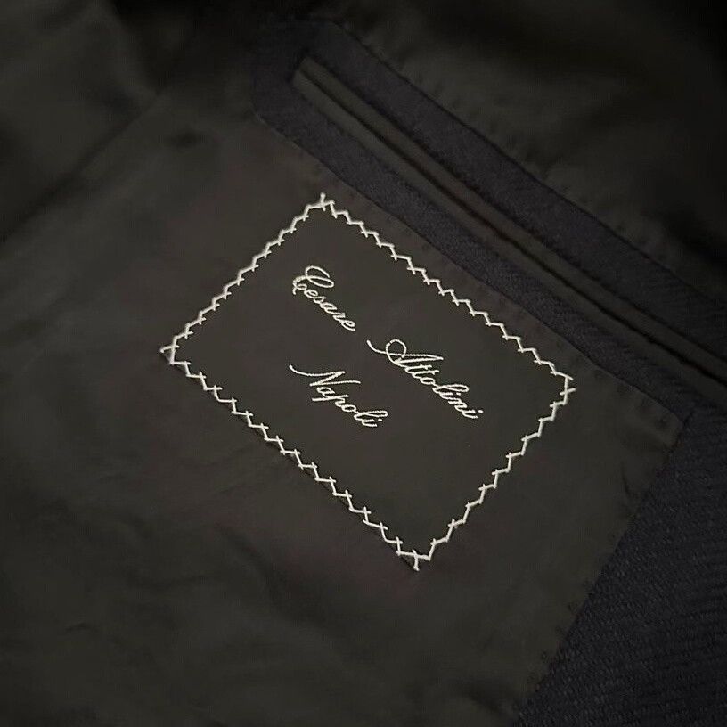 Cesare Attolini navy wool cashmere long coat by cesare attolini Size US L / EU 52-54 / 3 - 5 Thumbnail