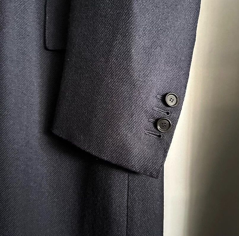 Cesare Attolini navy wool cashmere long coat by cesare attolini Size US L / EU 52-54 / 3 - 4 Thumbnail