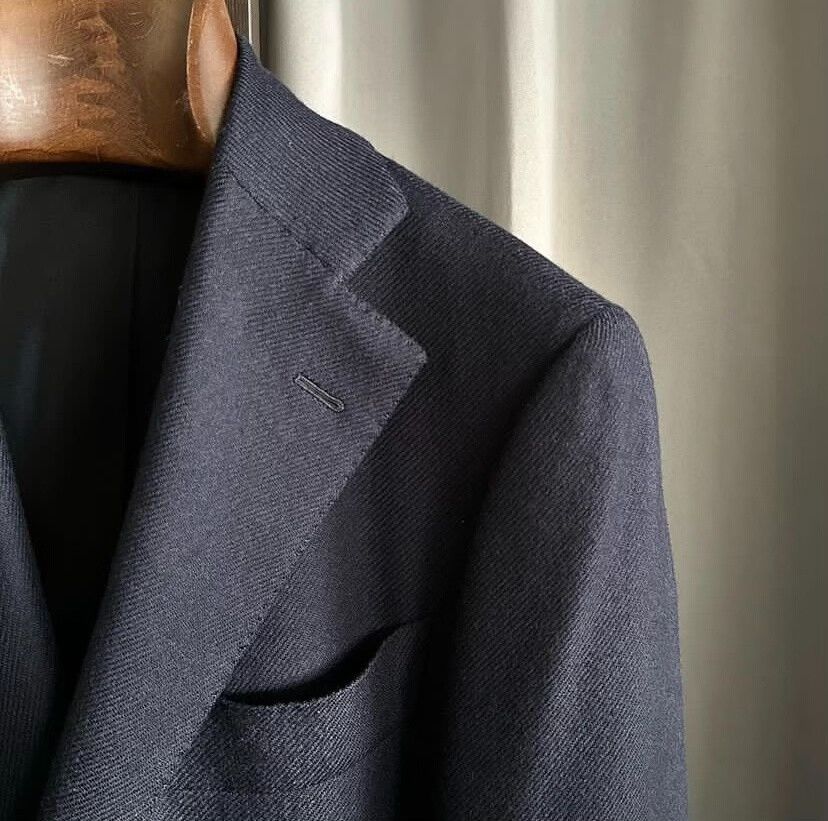 Cesare Attolini navy wool cashmere long coat by cesare attolini Size US L / EU 52-54 / 3 - 2 Thumbnail