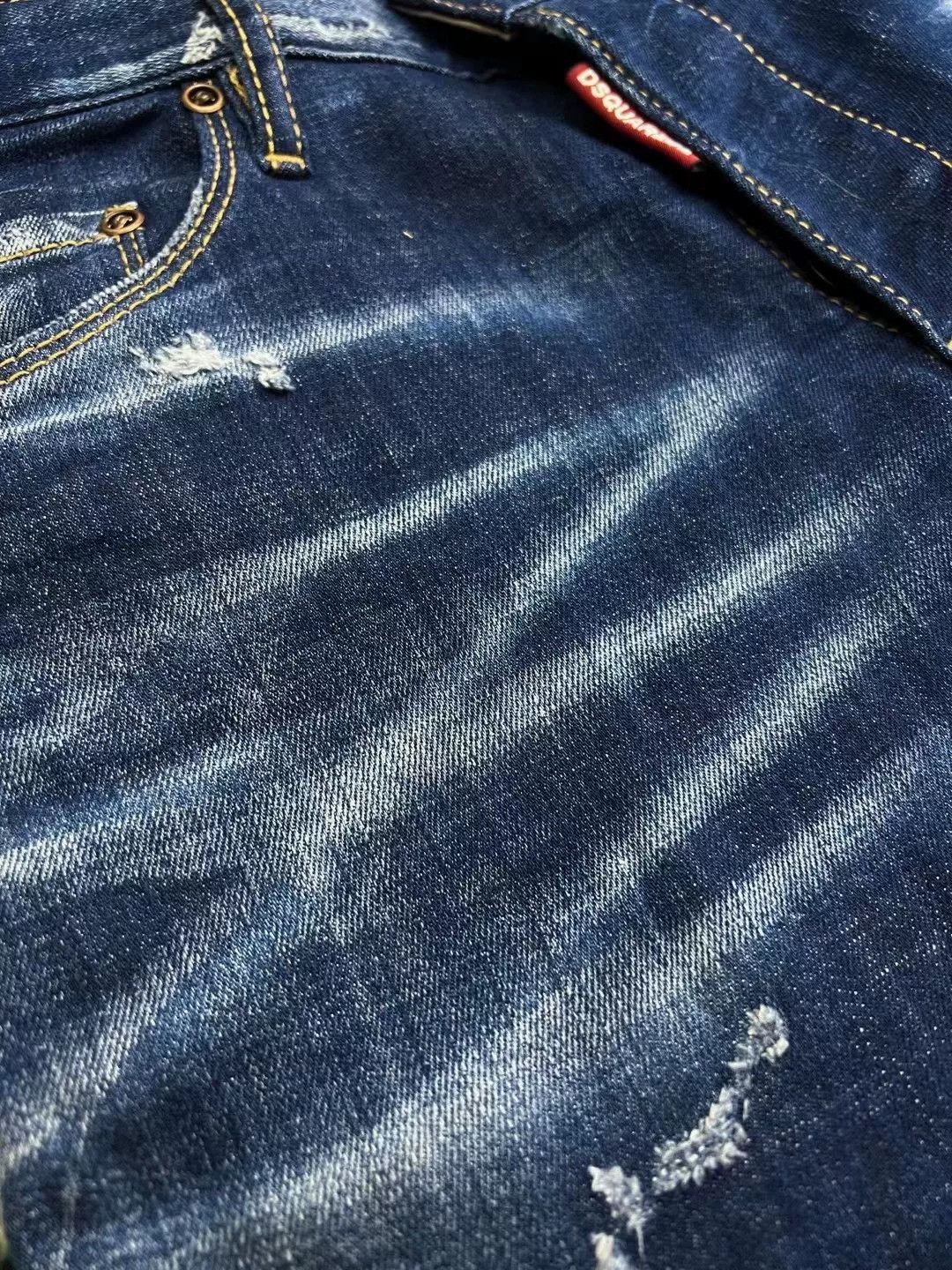 Dsquared2 Dsquared2 Blue Distressed Denim Skater Pants Size US 31 - 4 Thumbnail