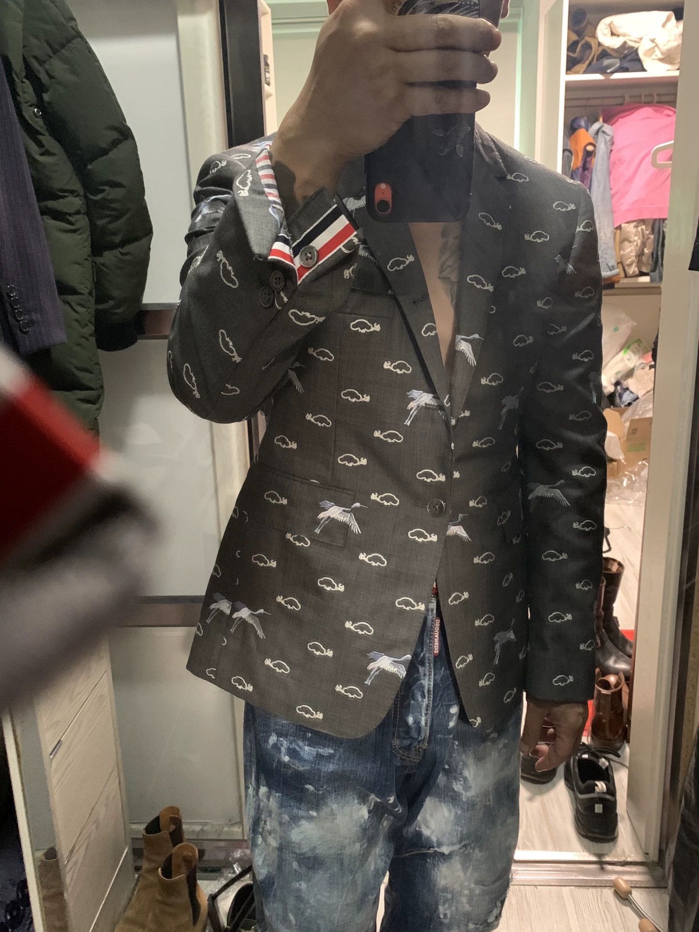 Thom Browne thom browne crane embroidered suit jacket Size US M / EU 48-50 / 2 - 2 Thumbnail