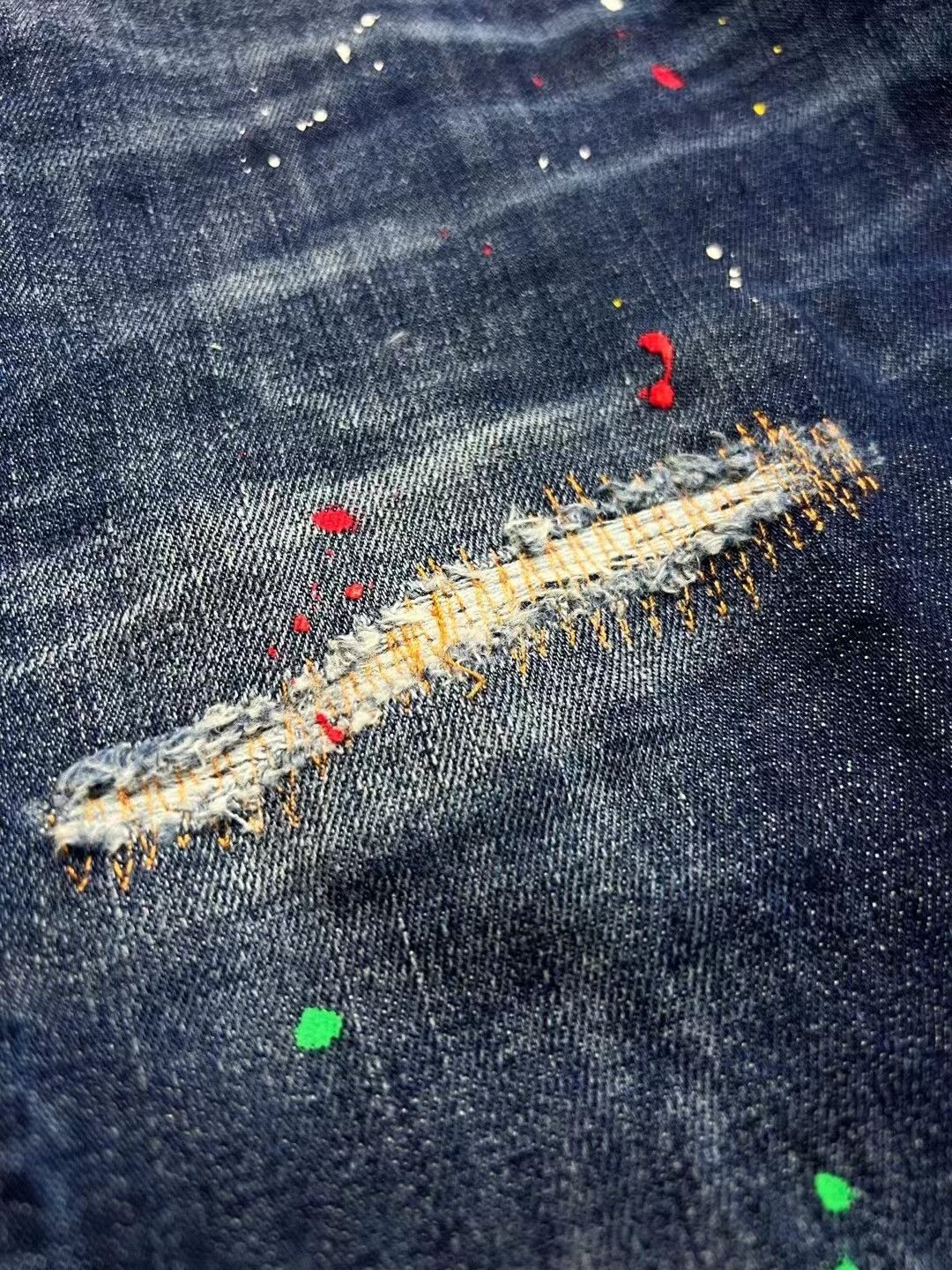 Dsquared2 Dsquared2 Blue Denim Pants with Paint Splatter Size US 31 - 4 Thumbnail