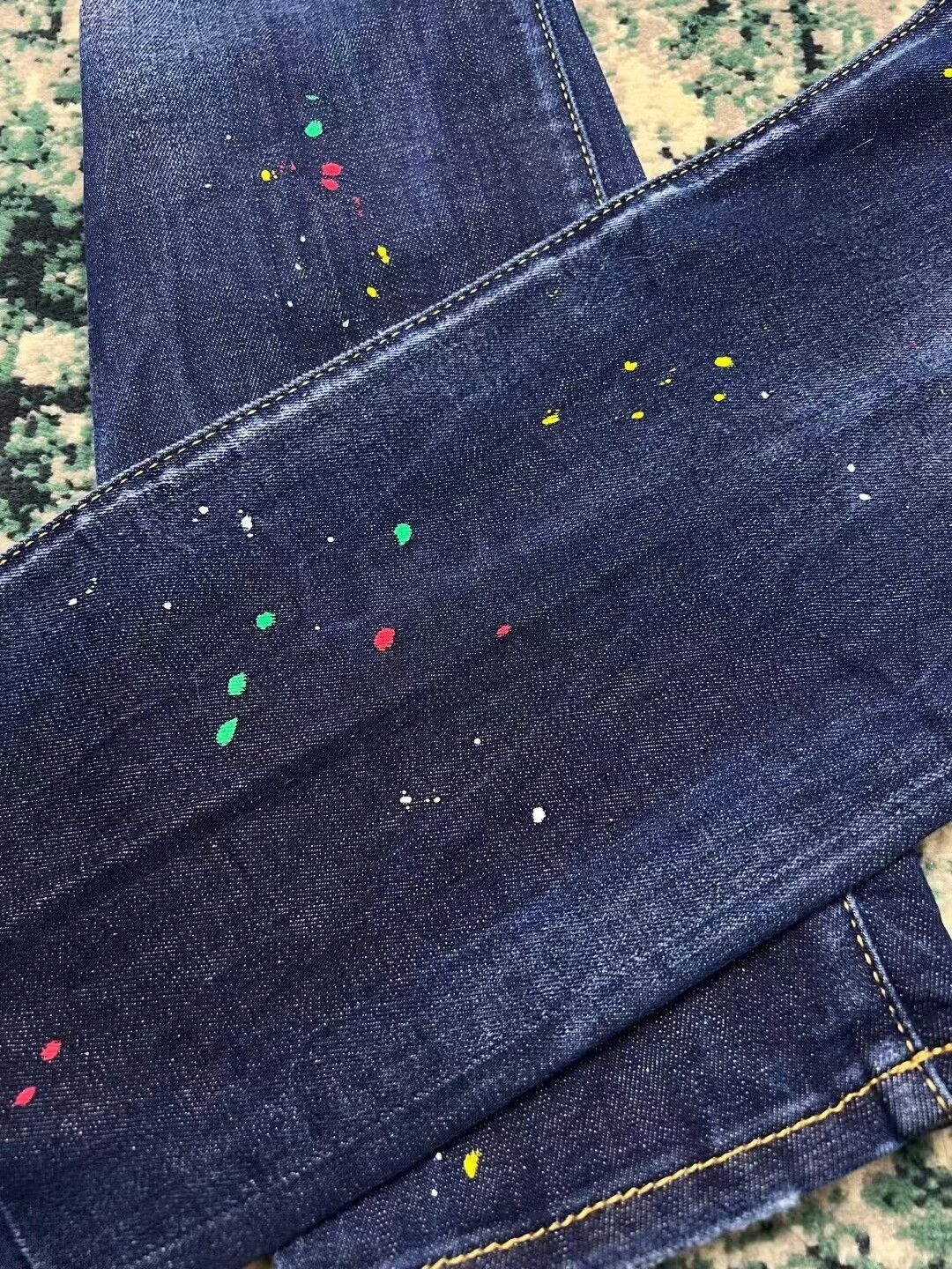 Dsquared2 Dsquared2 Blue Denim Pants with Paint Splatter Size US 31 - 5 Thumbnail