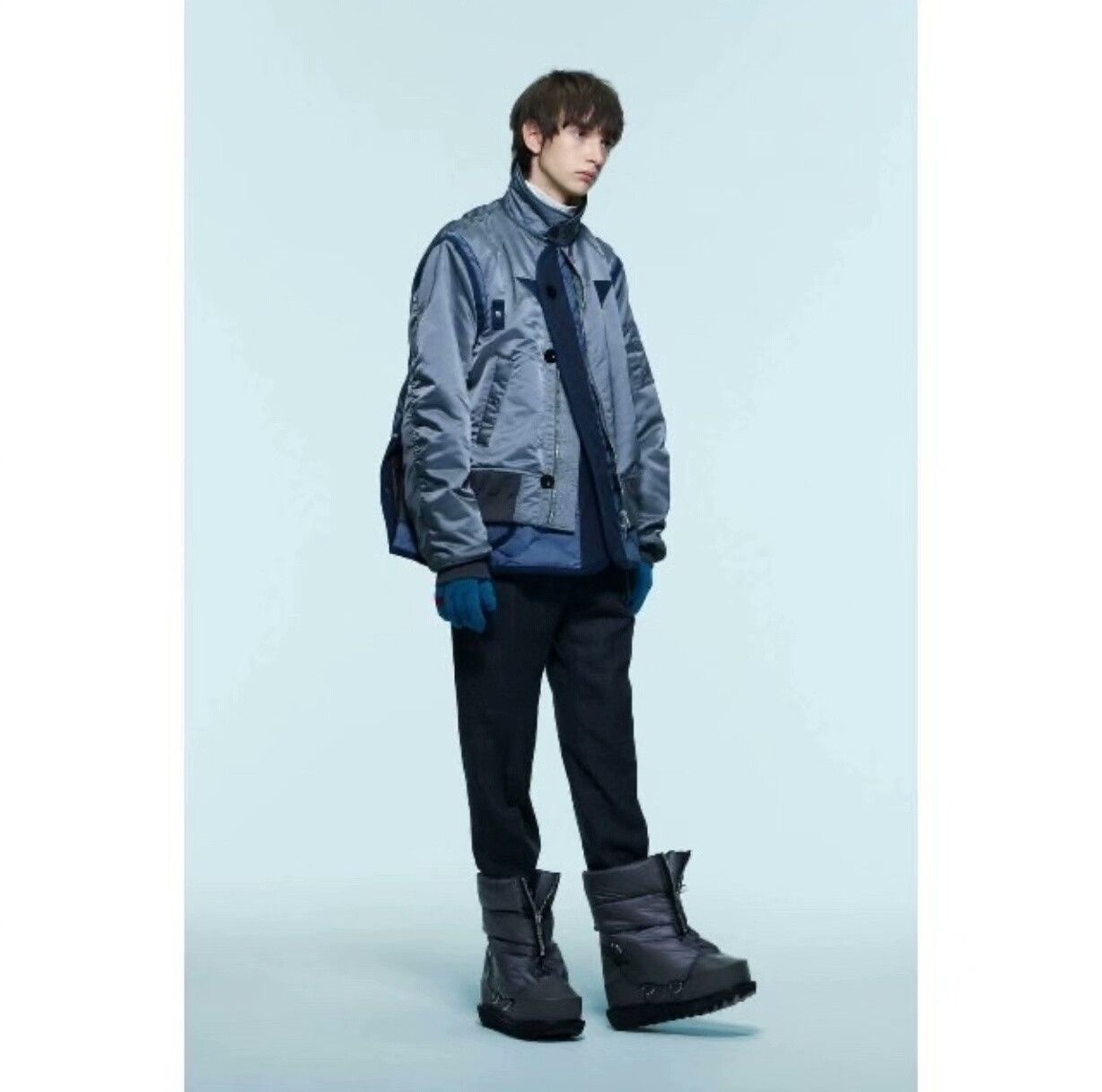 Sacai sacai nylon twill mix bomber jacket Size US M / EU 48-50 / 2 - 9 Thumbnail