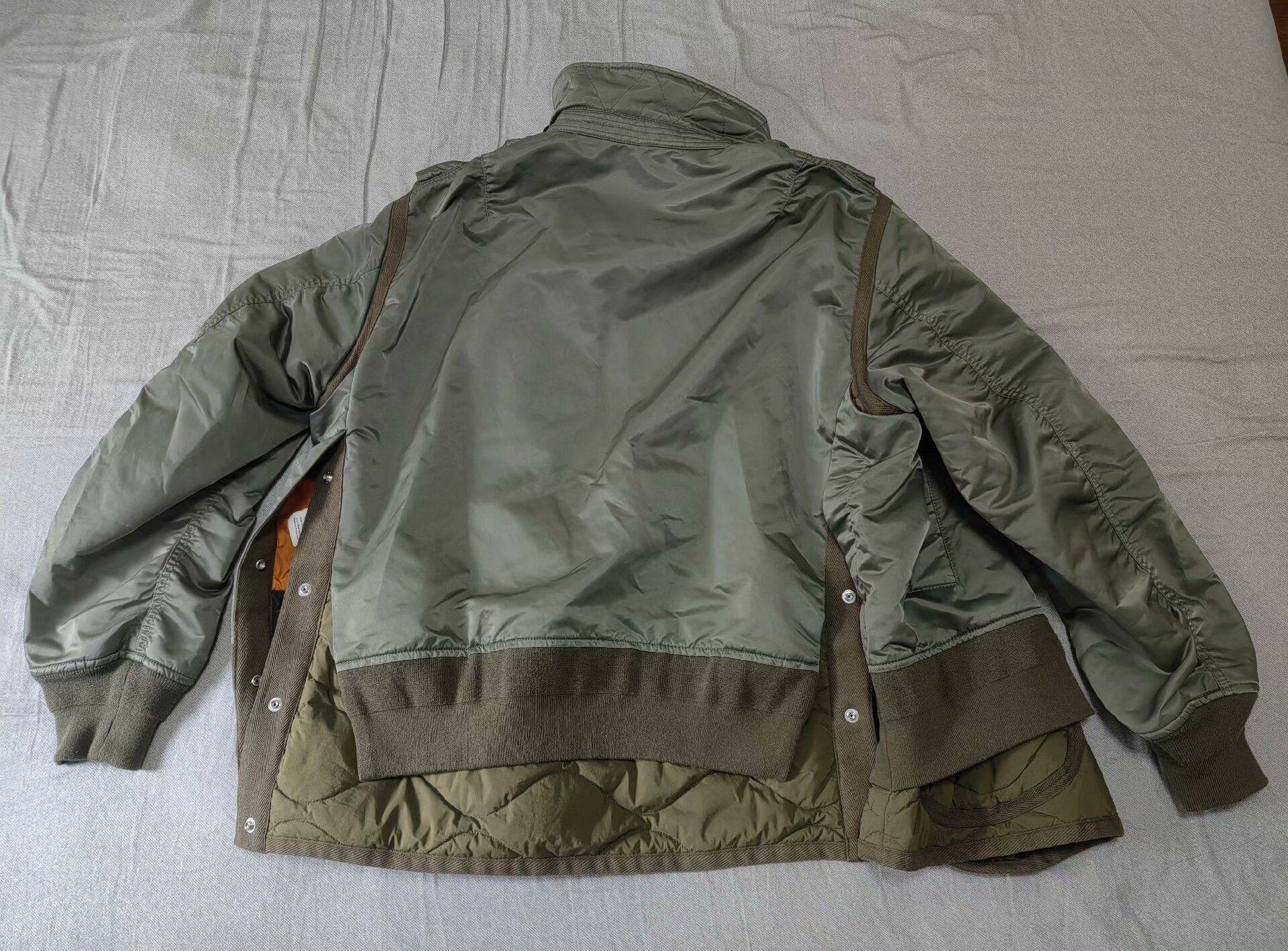 Sacai sacai nylon twill mix bomber jacket Size US M / EU 48-50 / 2 - 2 Thumbnail