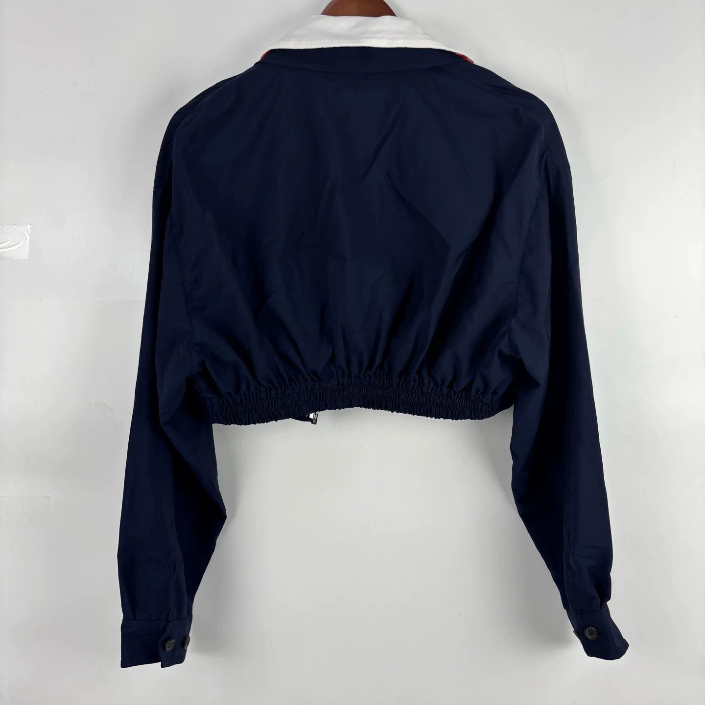Miu Miu navy striped zip-up jacket with white collar Size M / US 6-8 / IT 42-44 - 2 Thumbnail