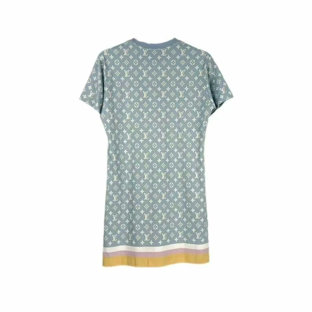 Balenciaga blue logo chain short sleeve dress Size L / US 10 / IT 46 - 2 Thumbnail