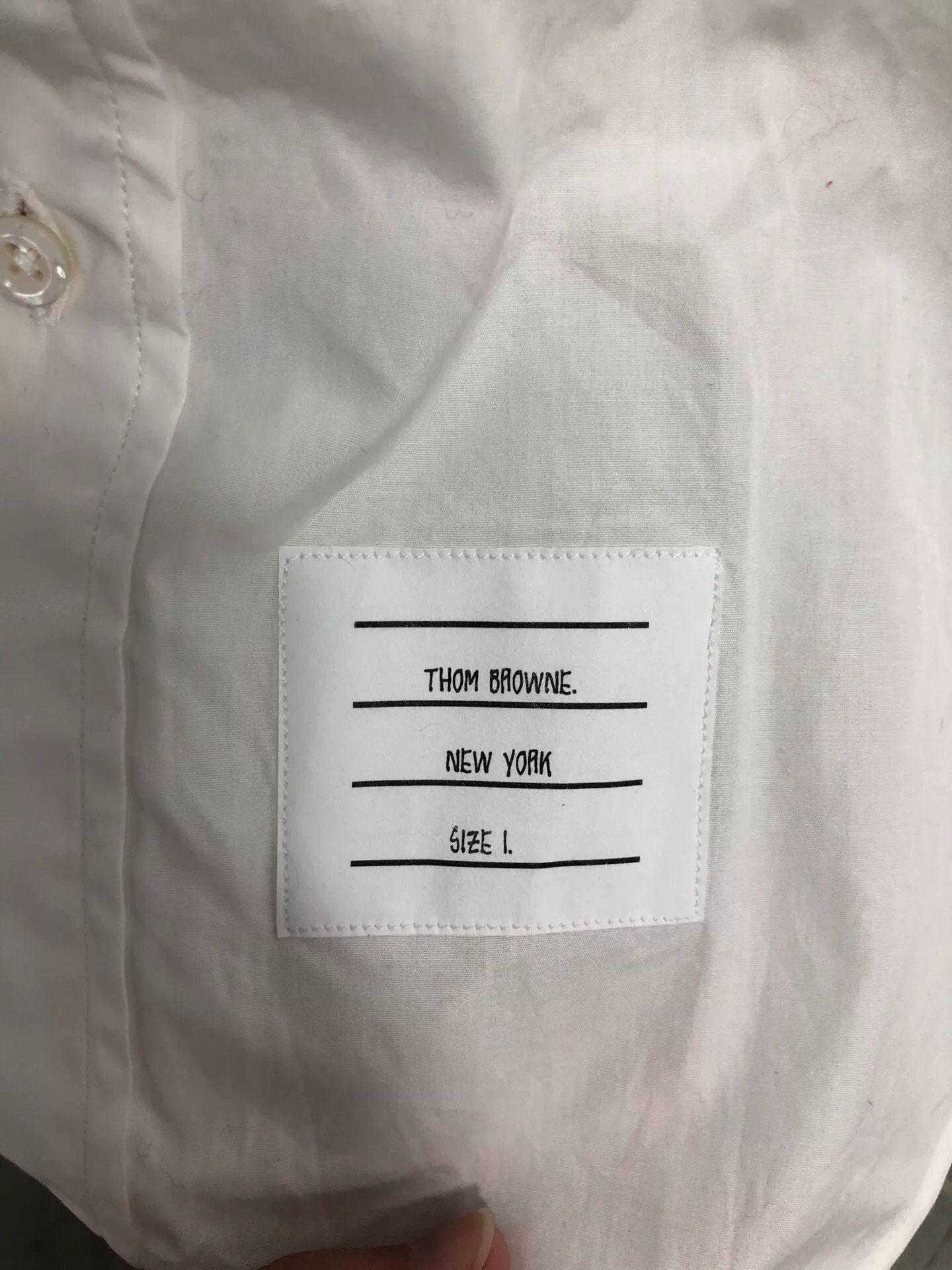 Thom Browne thom browne white logo cotton button-up shirt Size US S / EU 44-46 / 1 - 4 Thumbnail