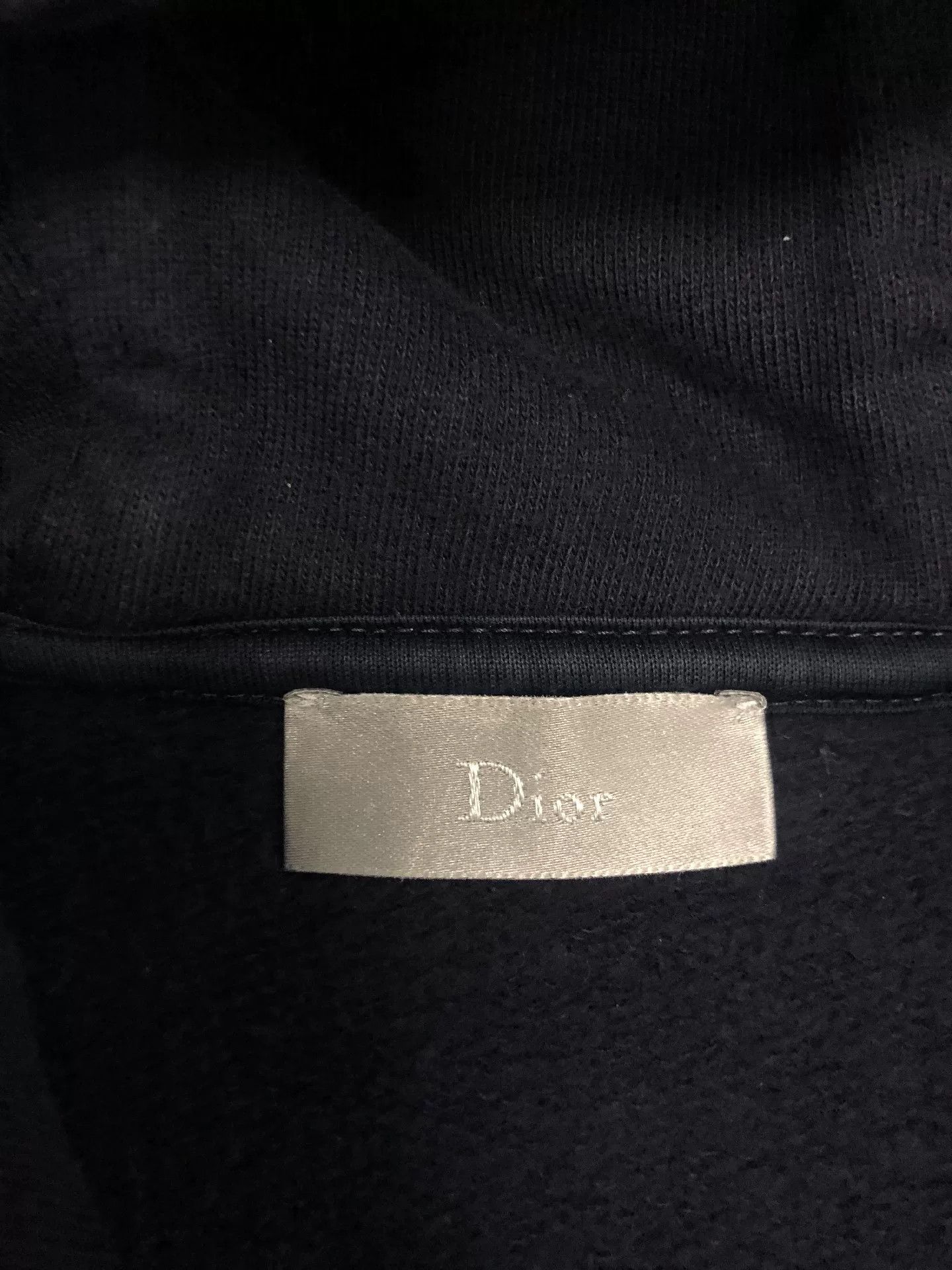 Dior Embroidered Hoodie with Zipper in Navy