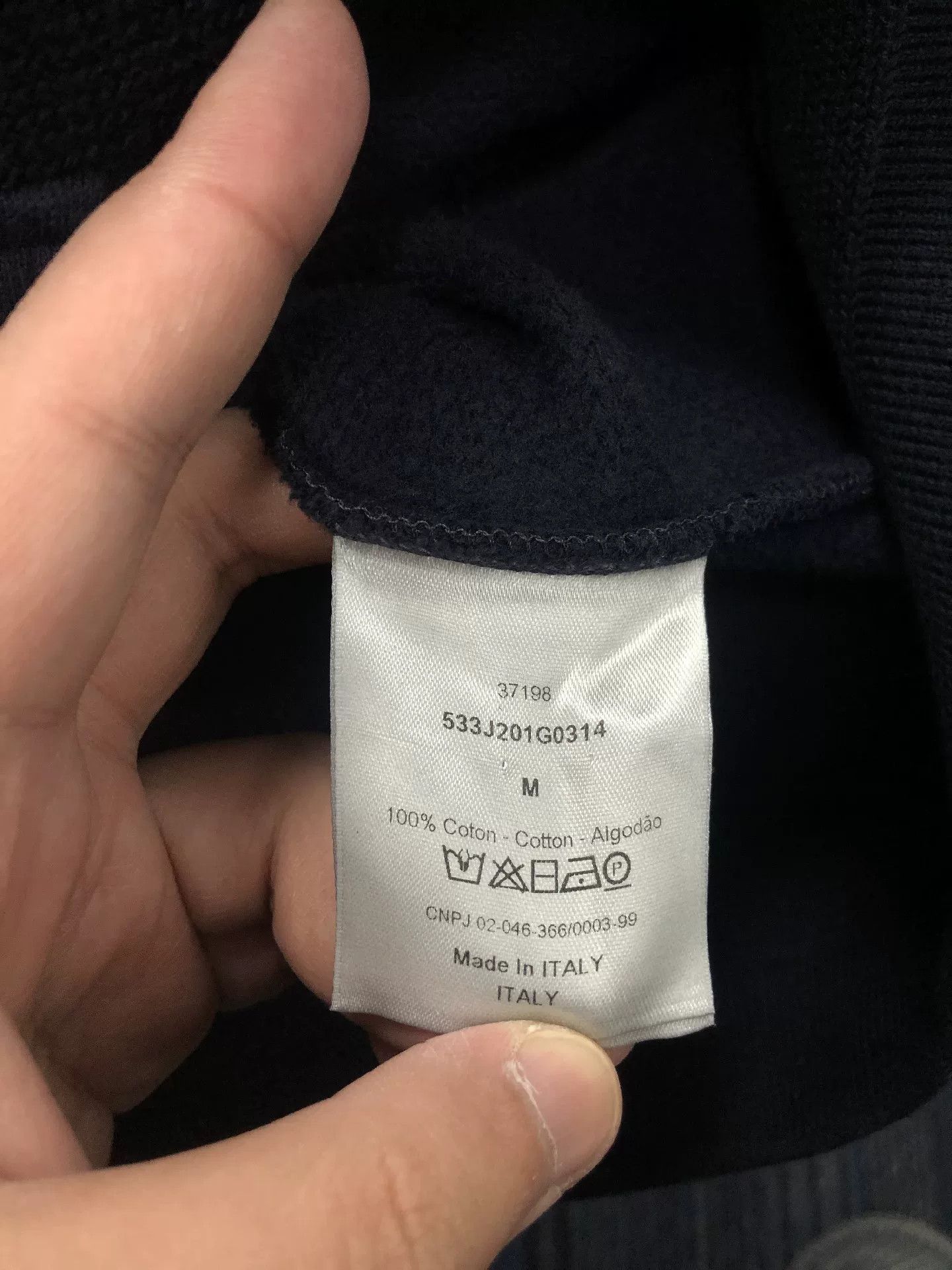 Dior Embroidered Hoodie with Zipper in Navy