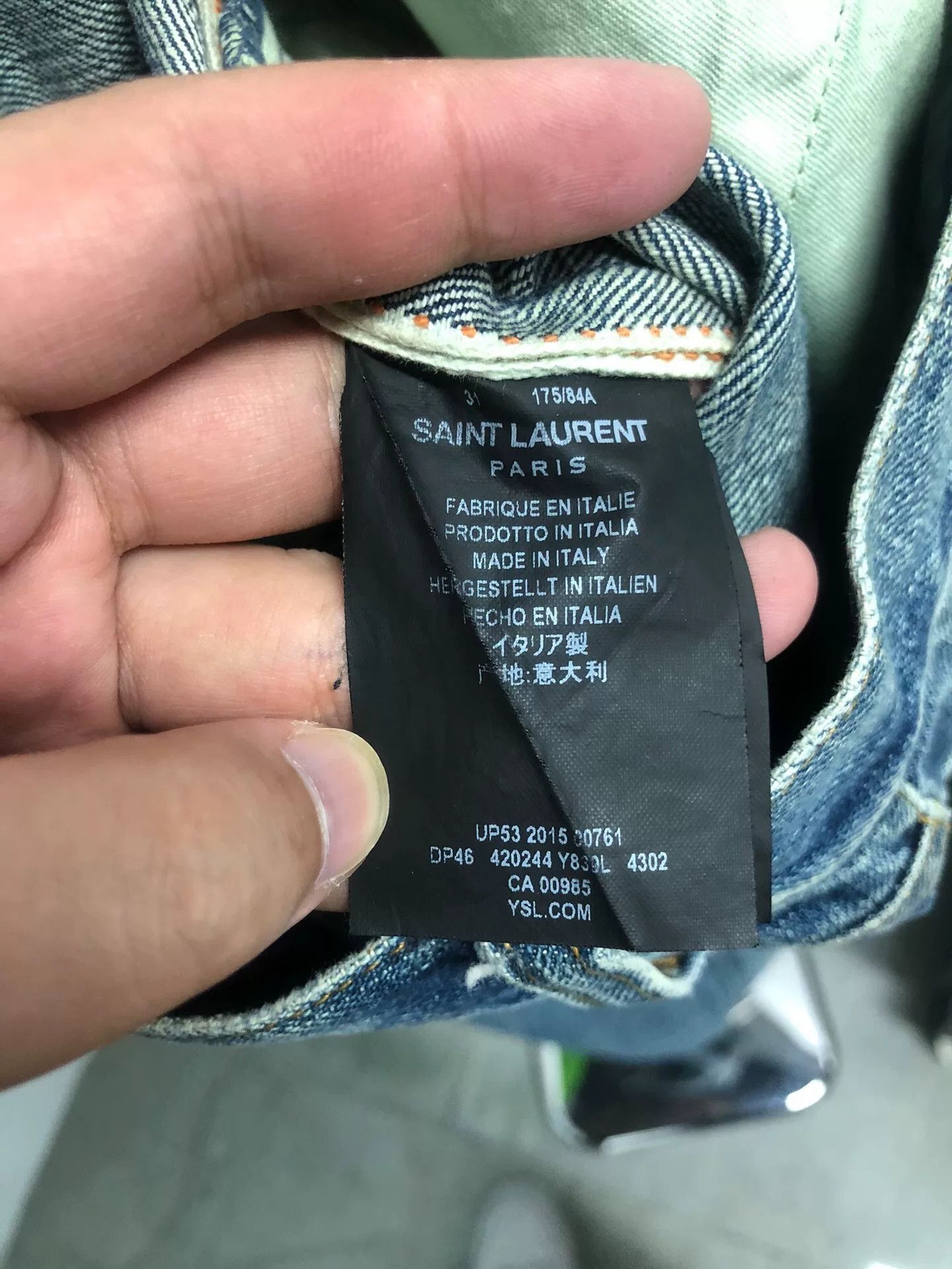 Saint Laurent Paris Saint Laurent D02 Blue Distressed Denim Pants Size US 31 - 3 Thumbnail