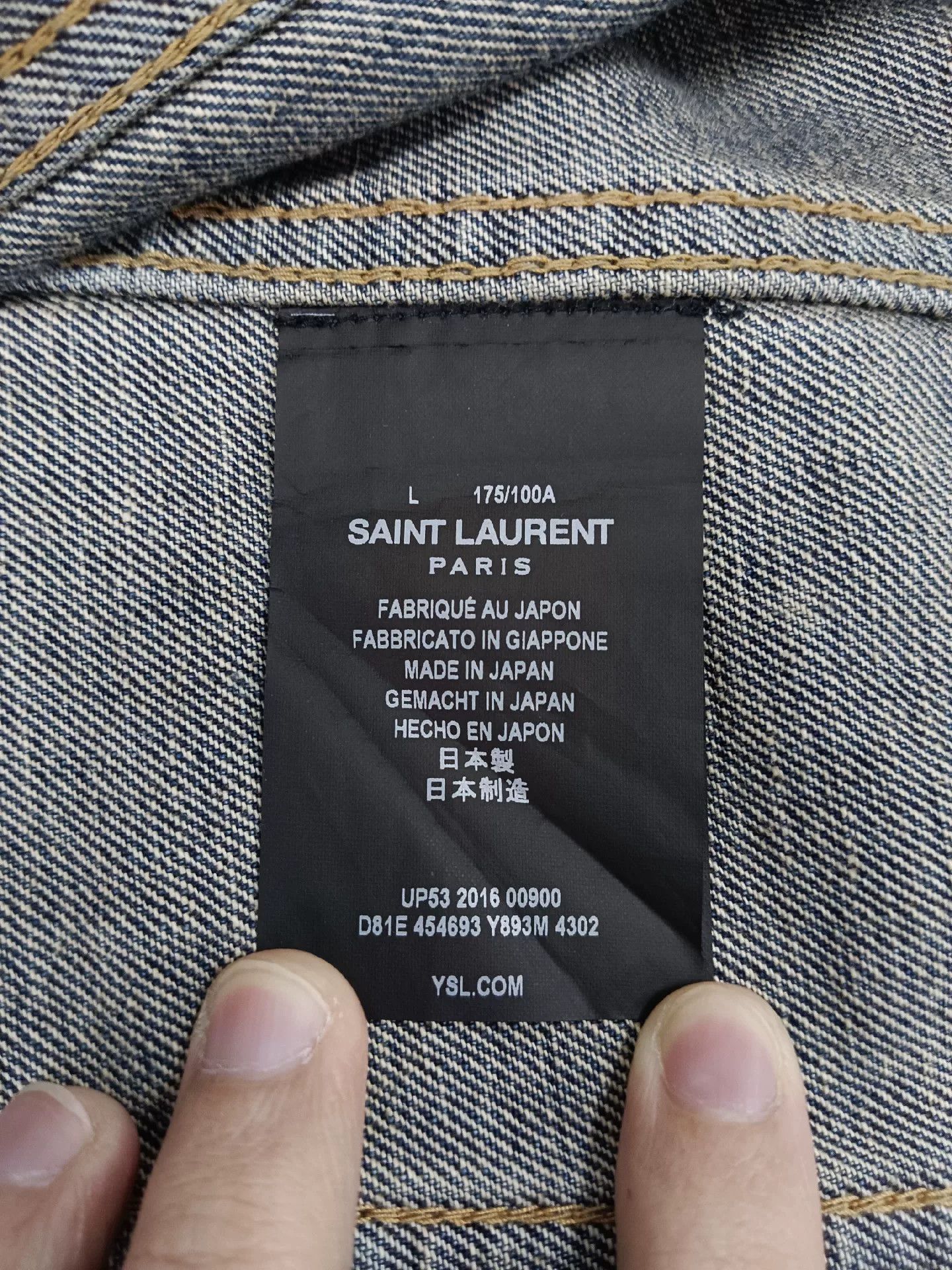 Yves Saint Laurent saint laurent shark embroidered denim jacket Size US L / EU 52-54 / 3 - 4 Thumbnail