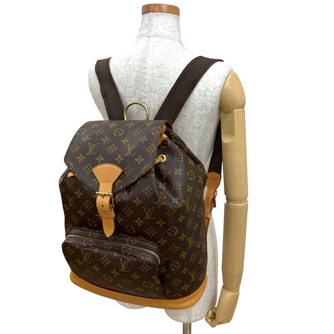 Louis Vuitton Louis Vuitton Louis Vuitton Montsouris Monogram Leather Backpack Canvas Backpack DUTY FREE for USA Size ONE SIZE - 3 Thumbnail