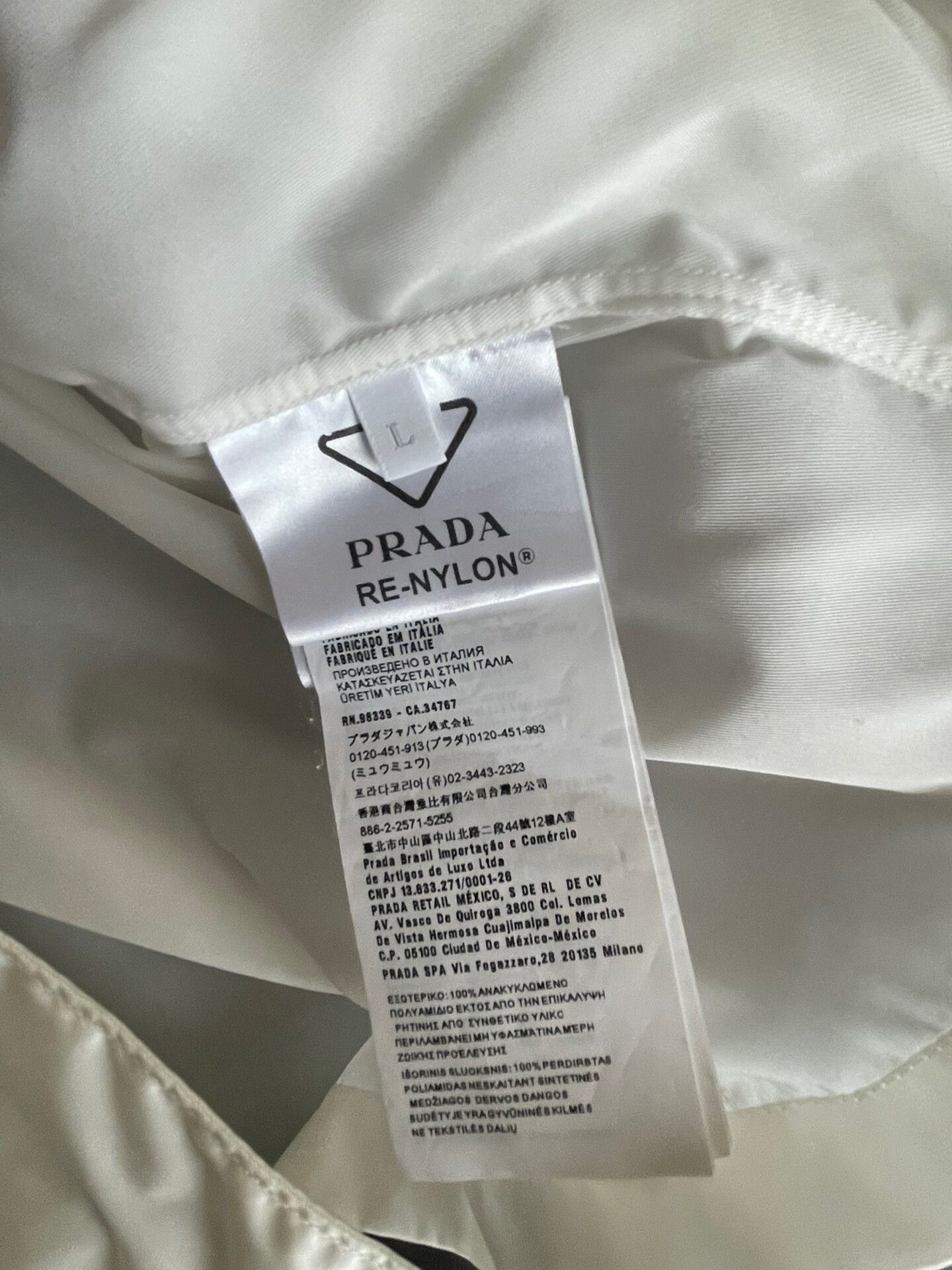 Prada prada recycled nylon shirt in white Size US L / EU 52-54 / 3 - 4 Thumbnail