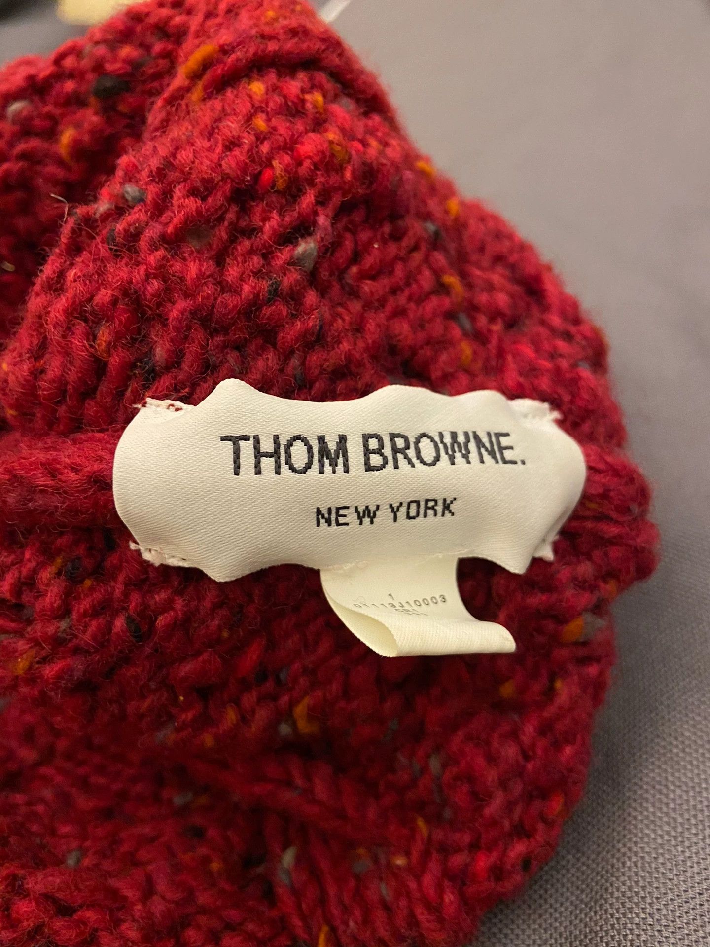 Thom Browne thom browne knitted cap in red and white Size ONE SIZE - 4 Thumbnail