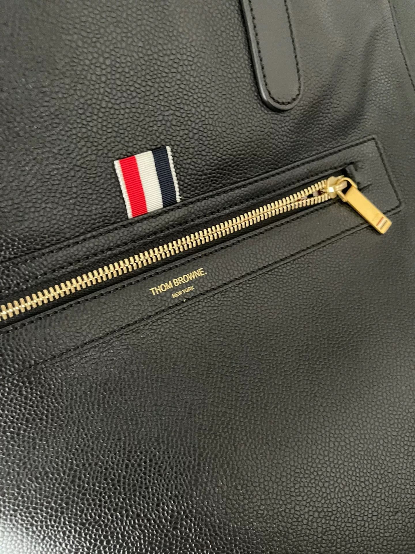 Thom Browne thom browne black tote bag with leather texture Size ONE SIZE - 2 Thumbnail