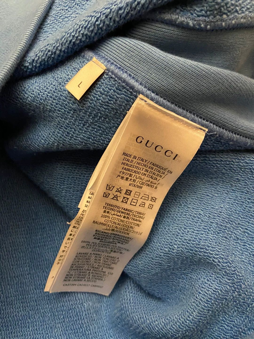 Gucci gucci blue hoodie with logo and stars Size US L / EU 52-54 / 3 - 3 Thumbnail