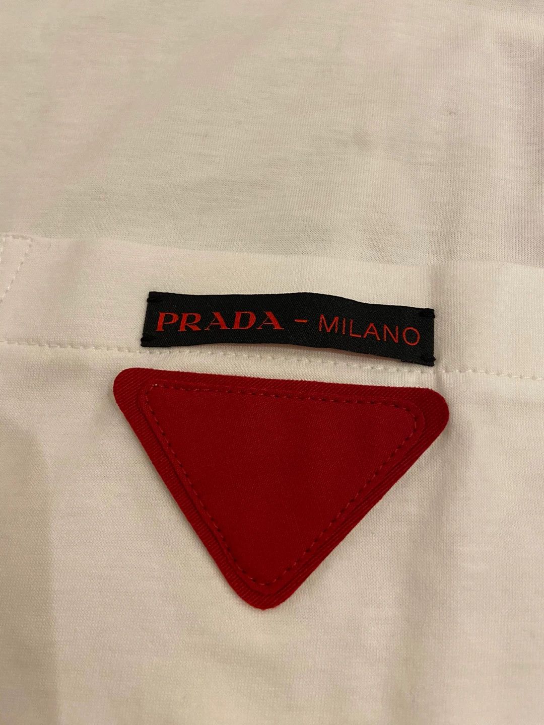 Prada prada triangle logo tee in white Size US XXL / EU 58 / 5 - 2 Thumbnail