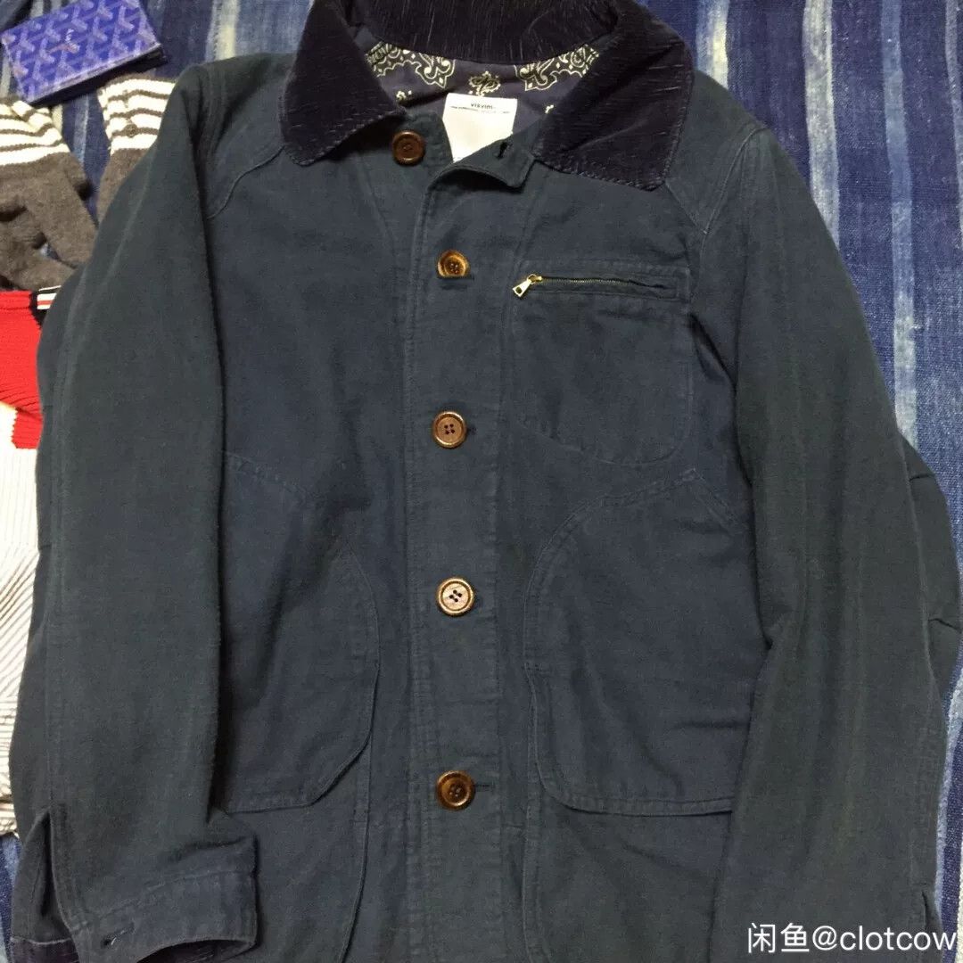 Visvim visvim blue hunting jacket with wood buttons Size US M / EU 48-50 / 2 - 2 Thumbnail