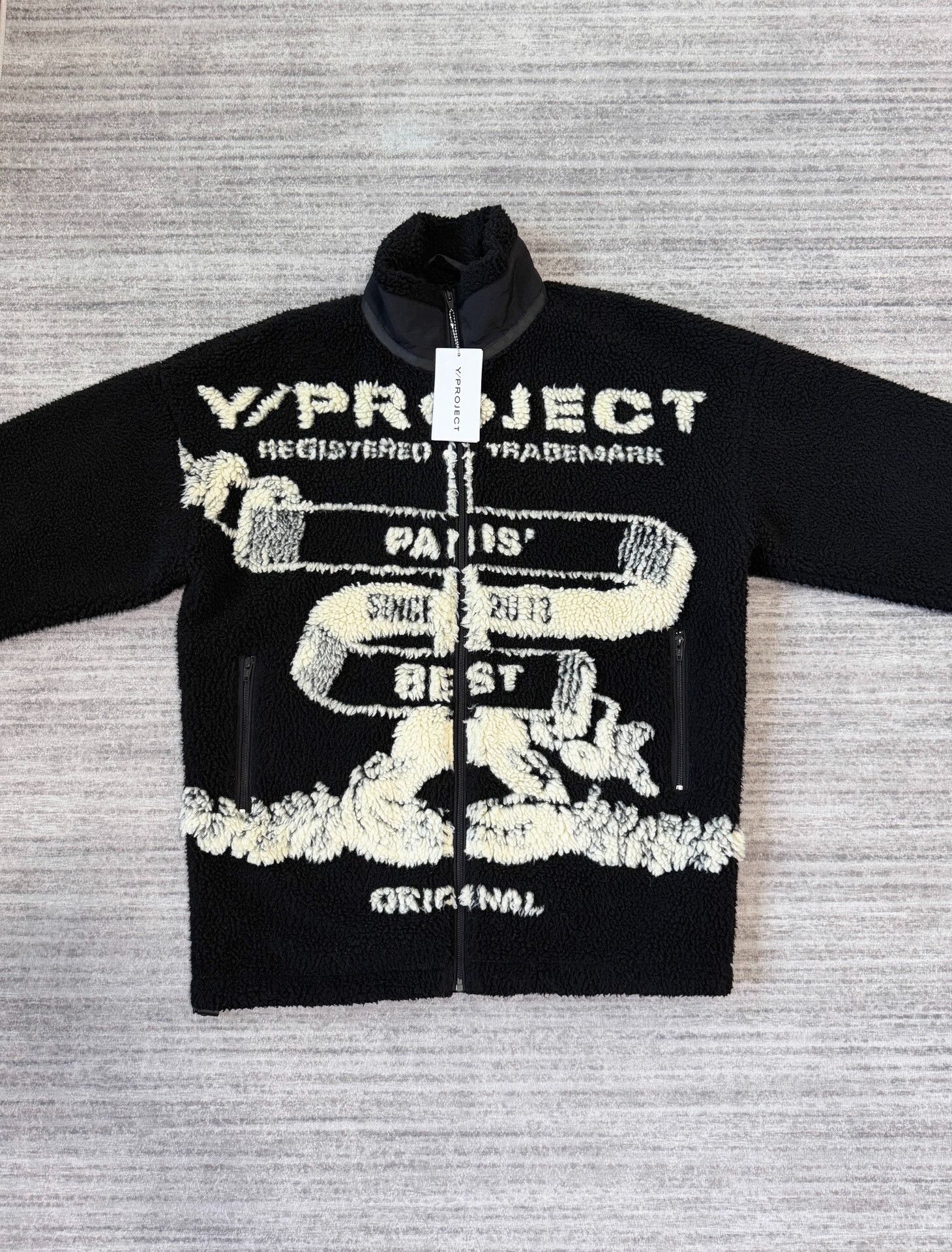 Y/Project Y/Project Black and White Fleece Jacket Size XS / US 0-2 / IT 36-38 - 2 Thumbnail