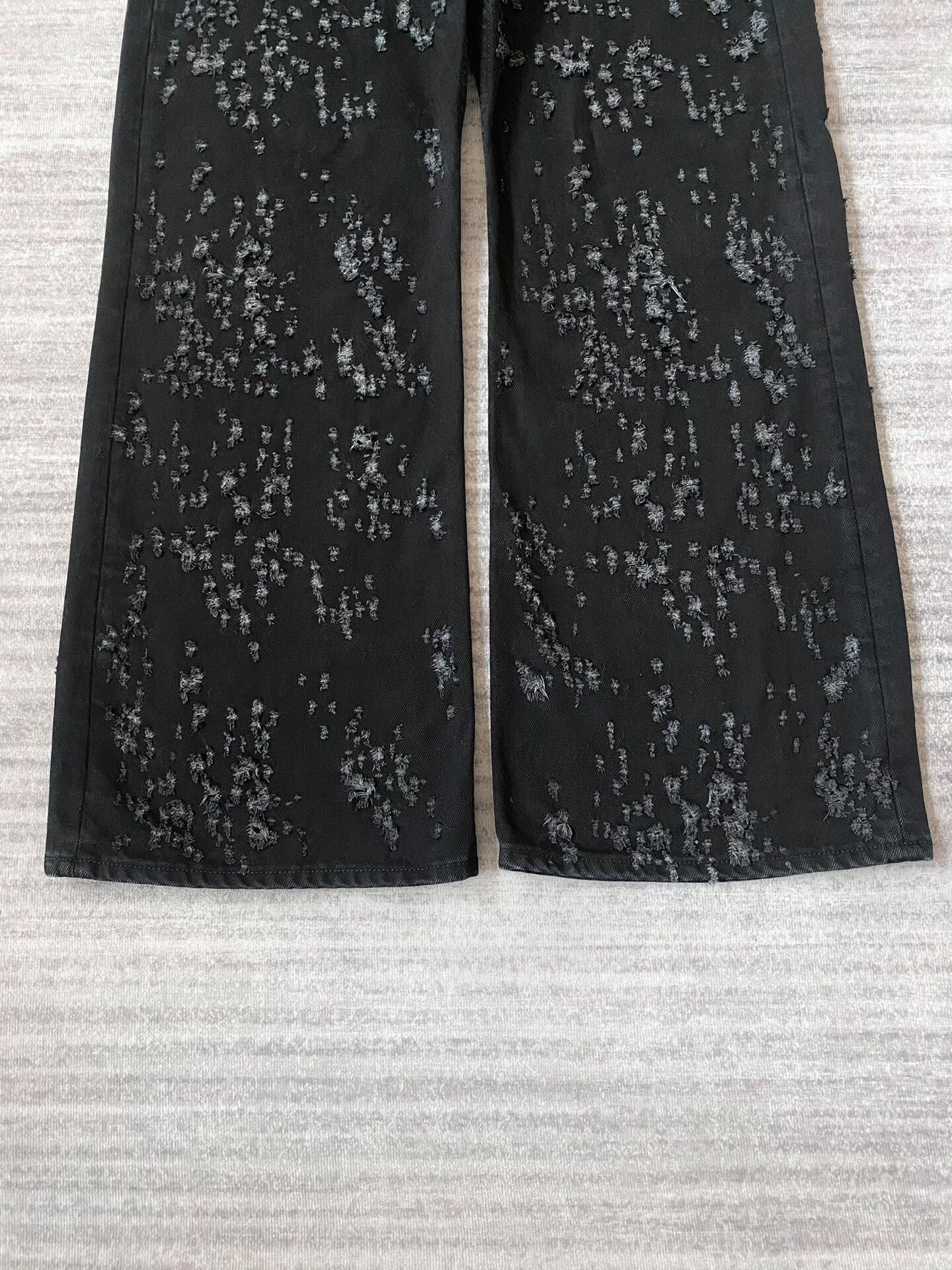 Acne Studios Acne Studios Distressed Black Denim Flared Pants Size US 30 / EU 46 - 3 Thumbnail