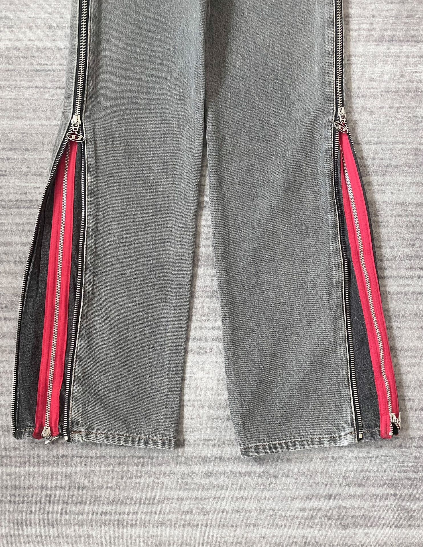 Y/Project diesel gray red zipper flared jeans Size US 29 - 3 Thumbnail