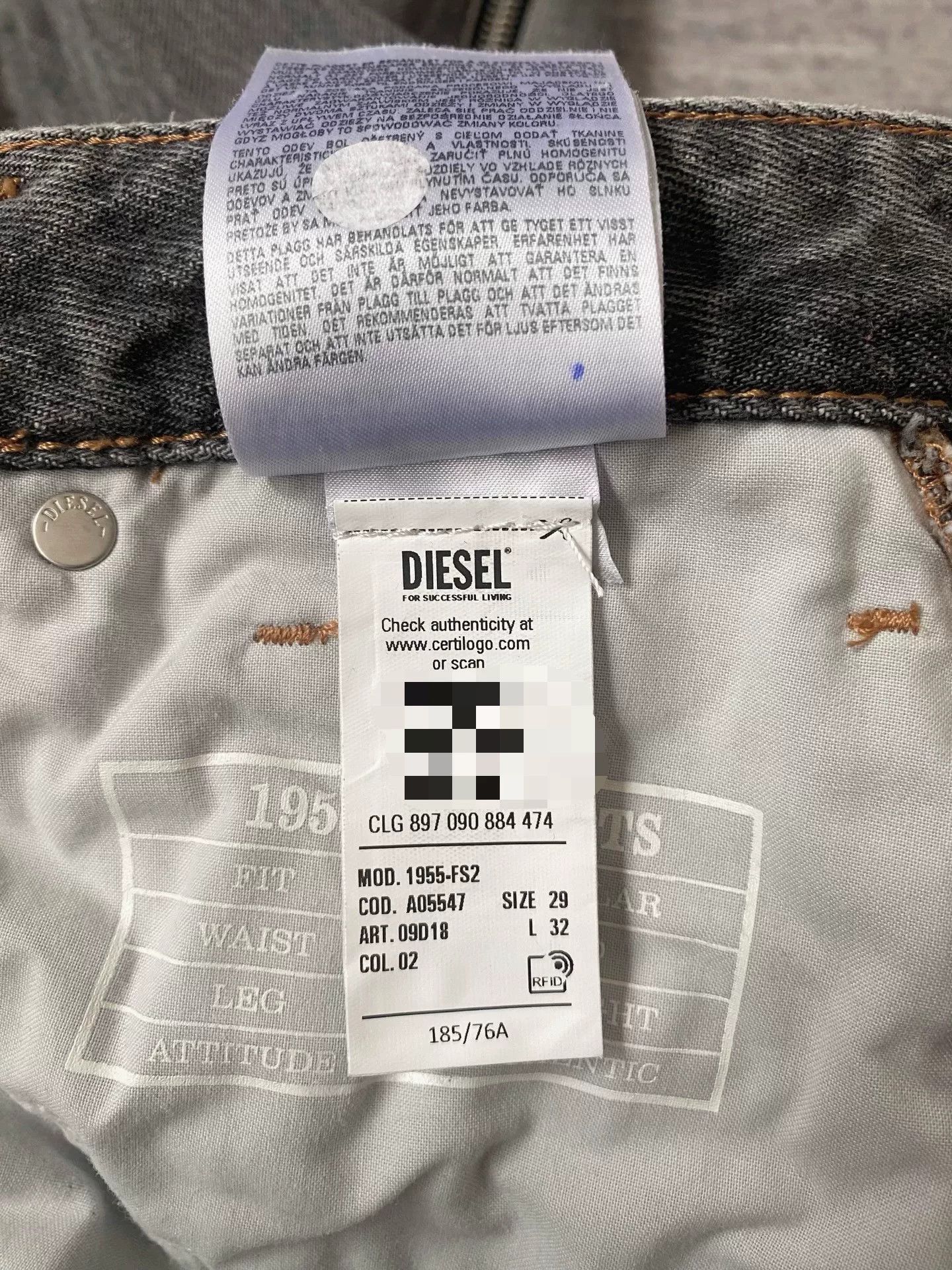 Y/Project diesel gray red zipper flared jeans Size US 29 - 8 Thumbnail