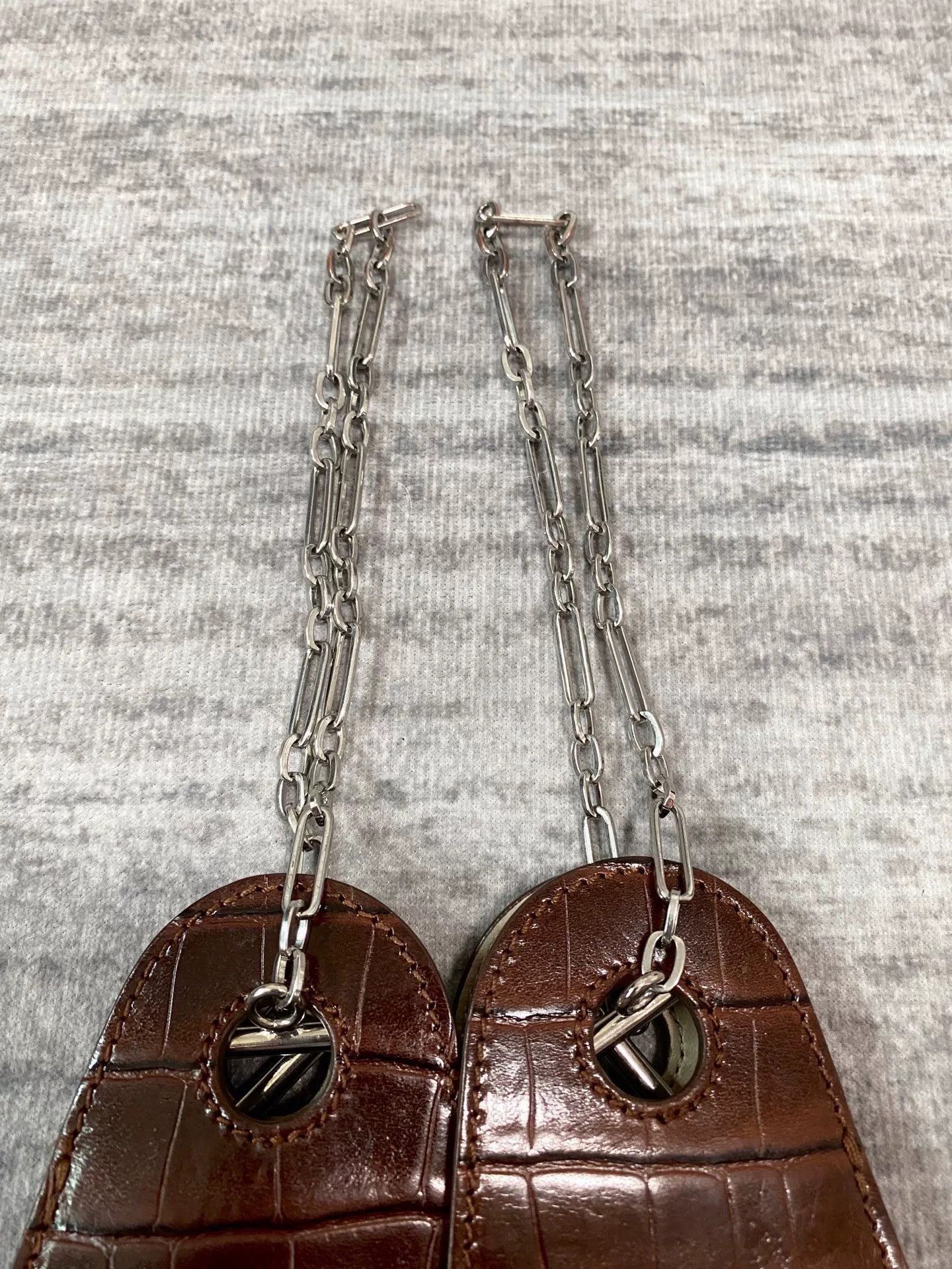 Lemaire burgundy red crocodile texture chain bag Size ONE SIZE - 4 Thumbnail