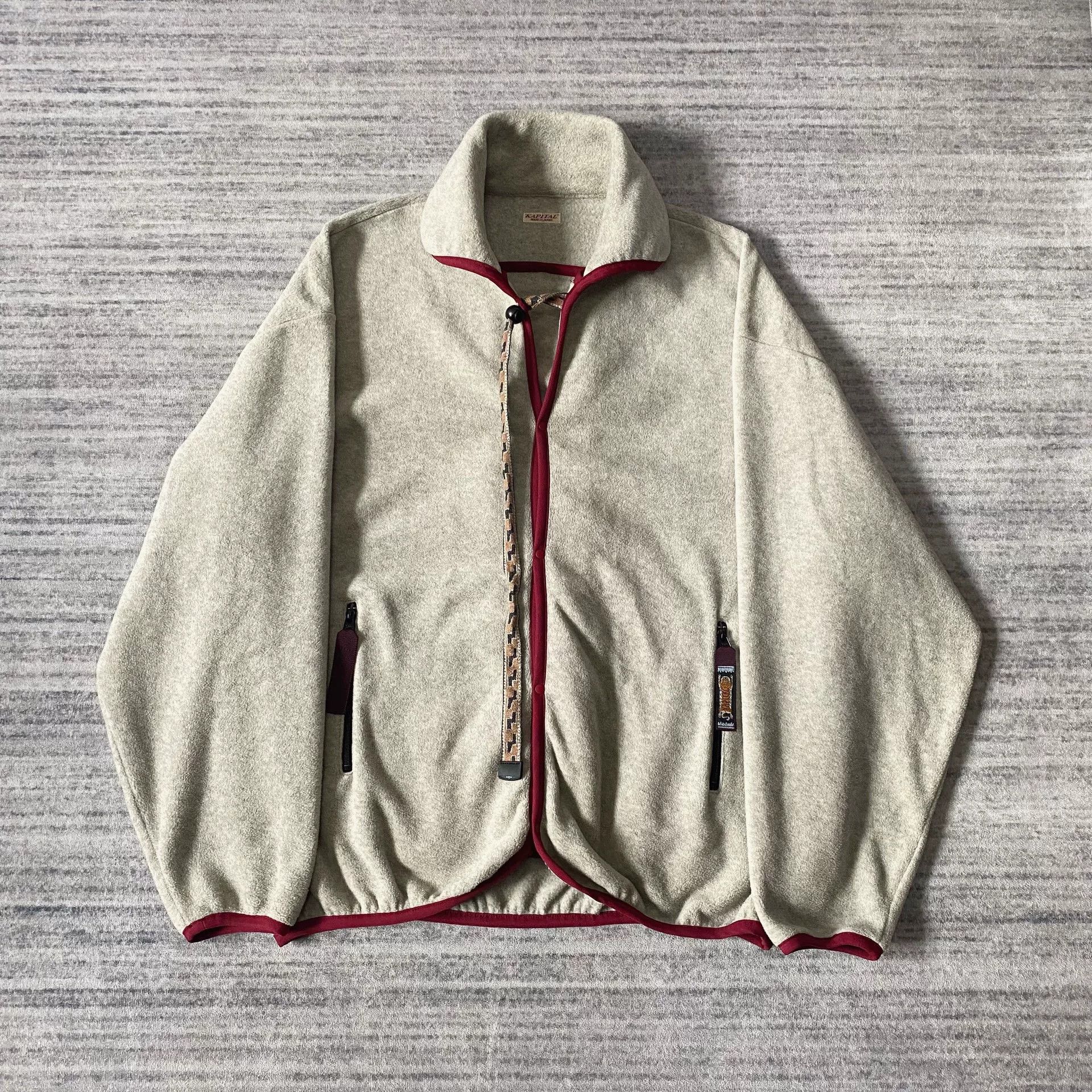 Kapital Kapital Fleece Hoodie with Red Details Size US M / EU 48-50 / 2 - 2 Thumbnail