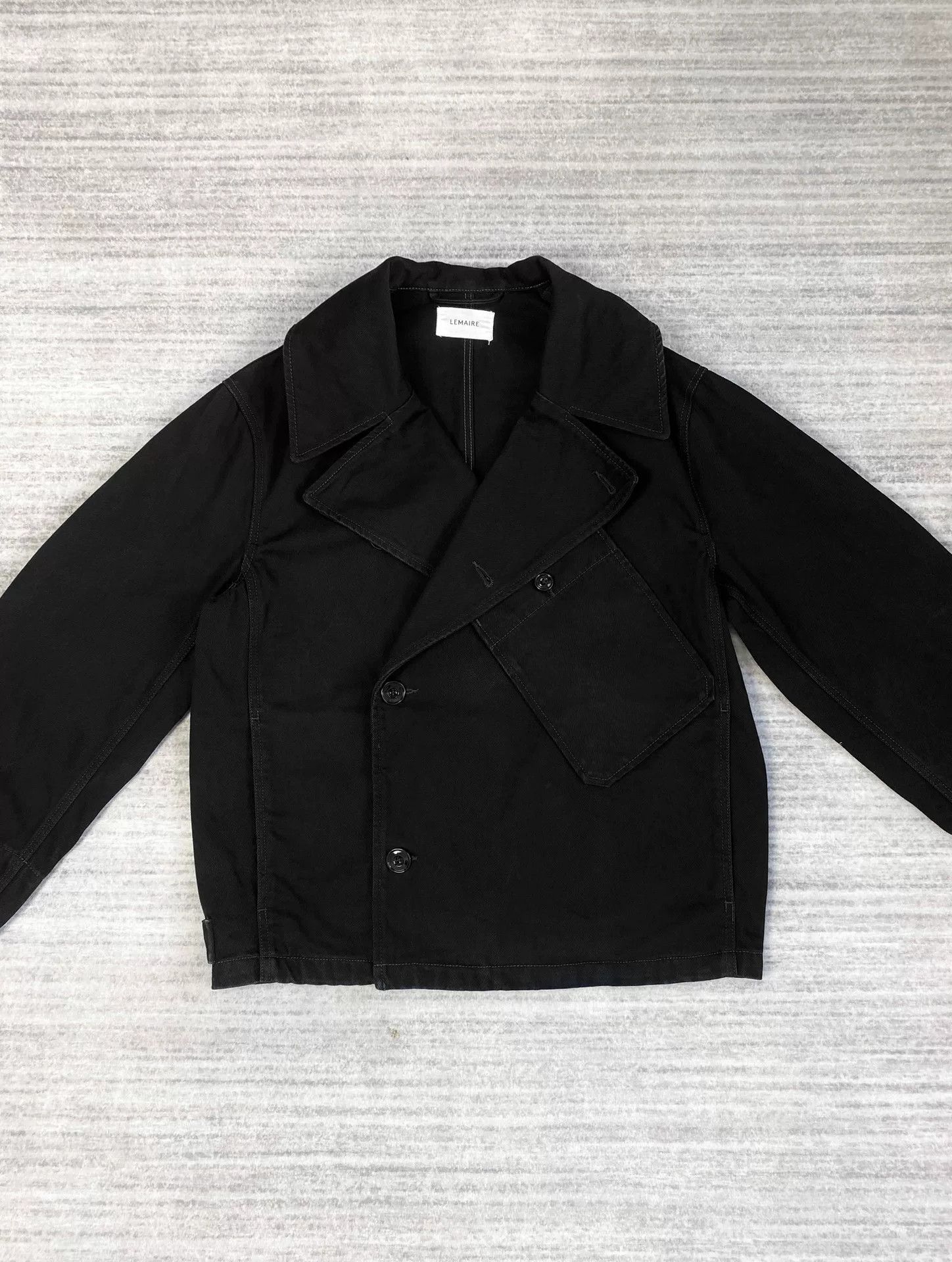 Lemaire black double-breasted jacket with collar Size US XXS / EU 40 - 2 Thumbnail