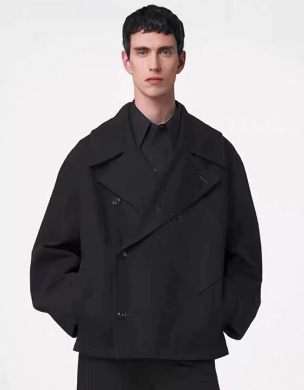 Lemaire black double-breasted jacket with collar Size US XXS / EU 40 - 9 Thumbnail