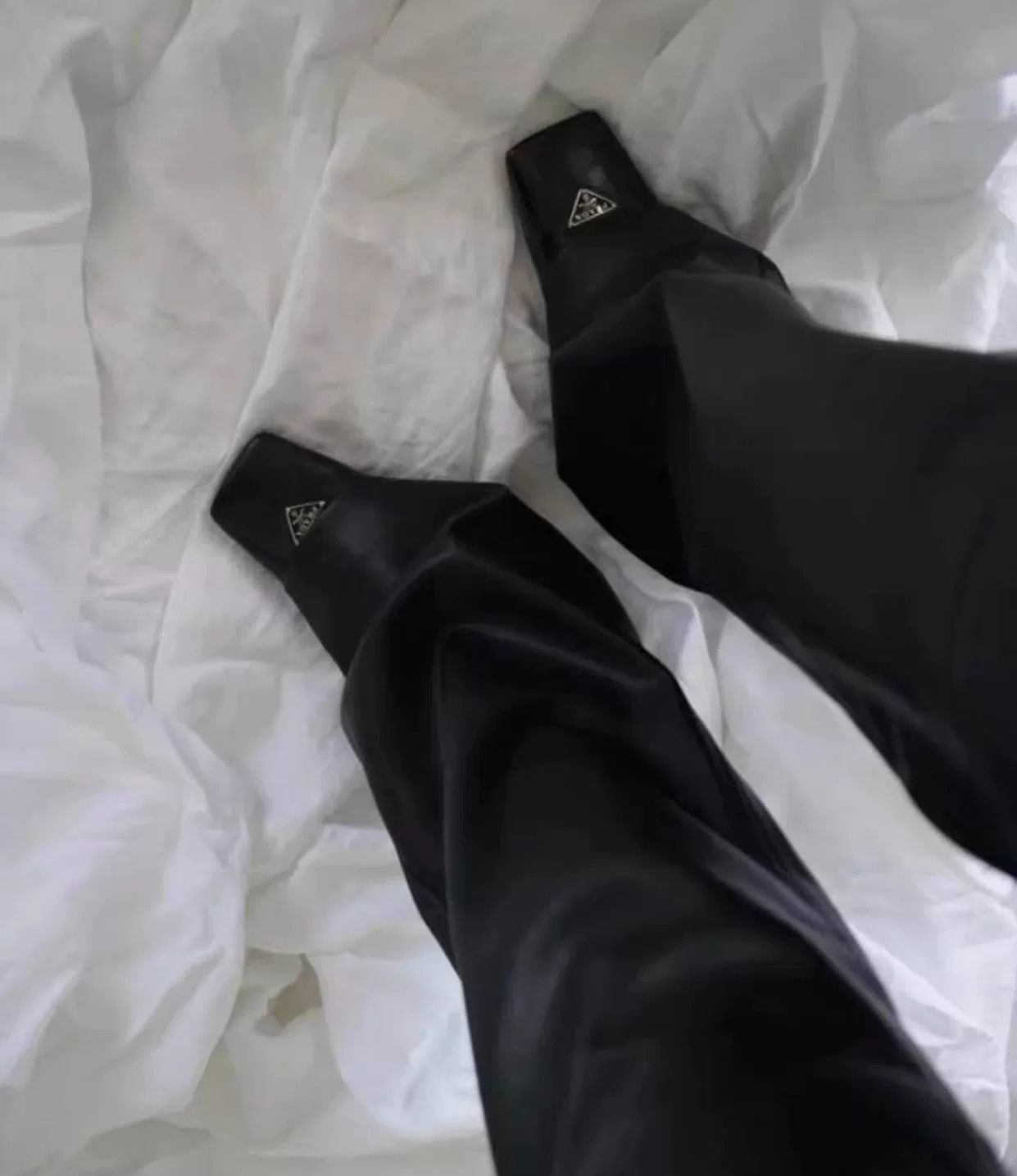 Prada prada black square toe kitten heels Size US 6 / IT 36 - 9 Thumbnail