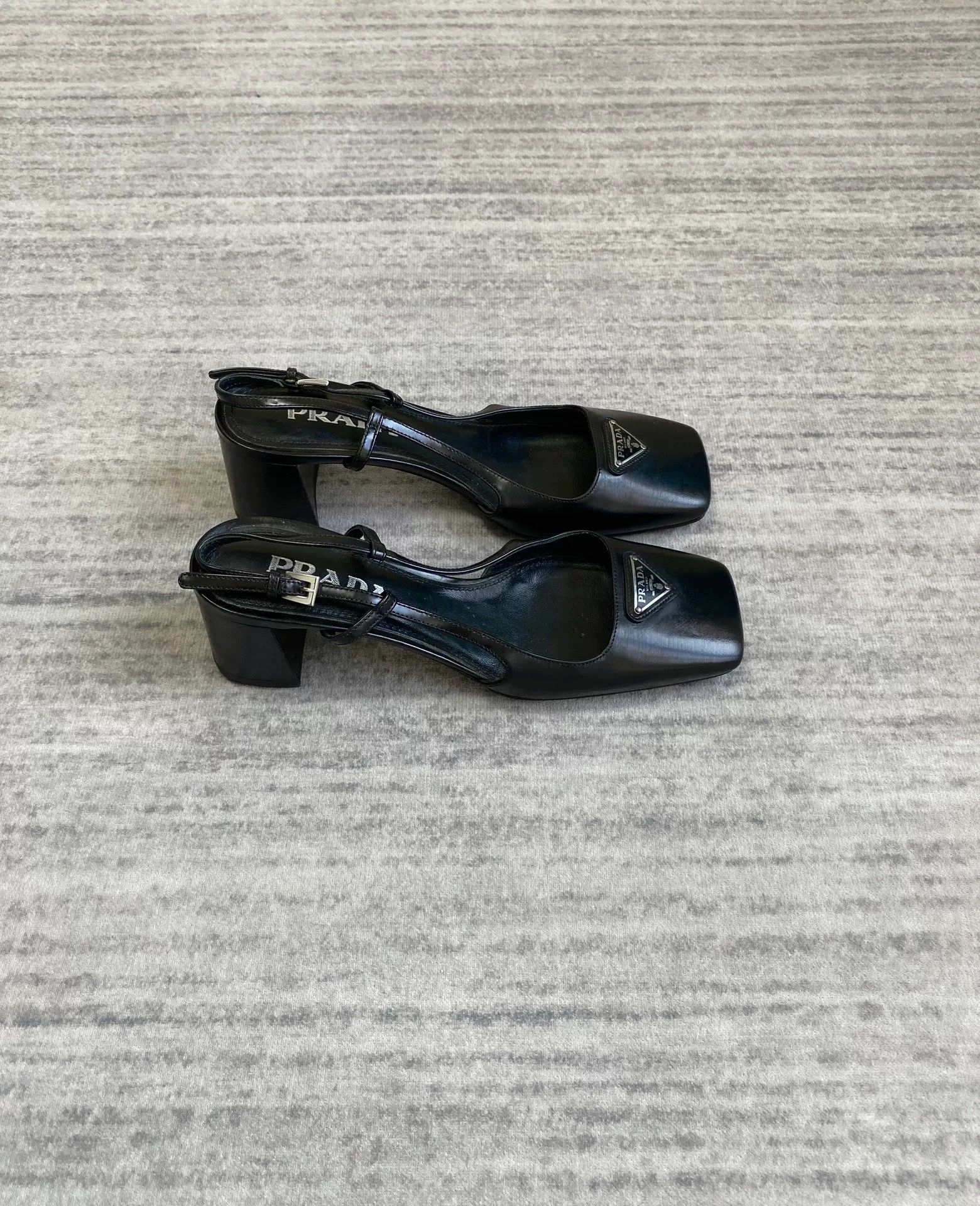 Prada prada black square toe kitten heels Size US 6 / IT 36 - 2 Thumbnail