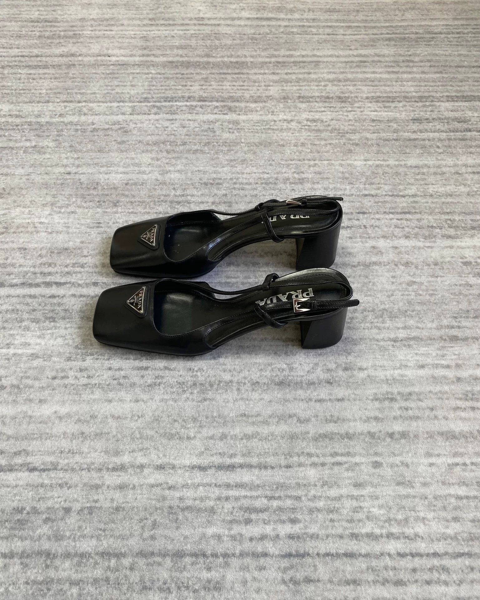 Prada prada black square toe kitten heels Size US 6 / IT 36 - 3 Thumbnail