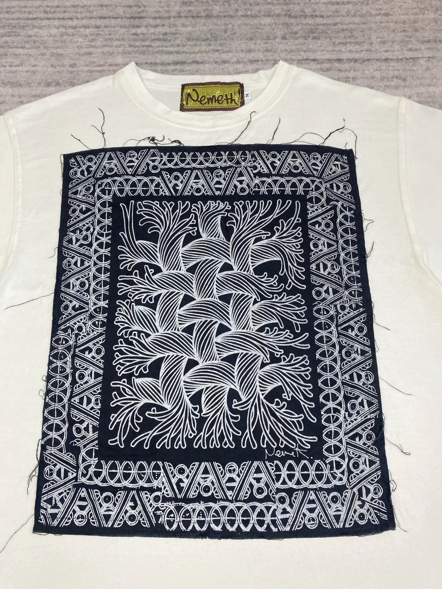 Christopher Nemeth black and white rope knot long sleeve tee Size US M / EU 48-50 / 2 - 3 Thumbnail