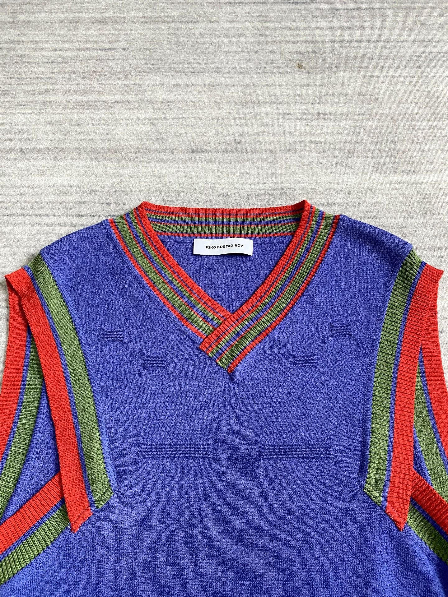 Kiko Kostadinov Kiko Kostadinov Purple Knit Vest with Color Blocks Size US L / EU 52-54 / 3 - 3 Thumbnail