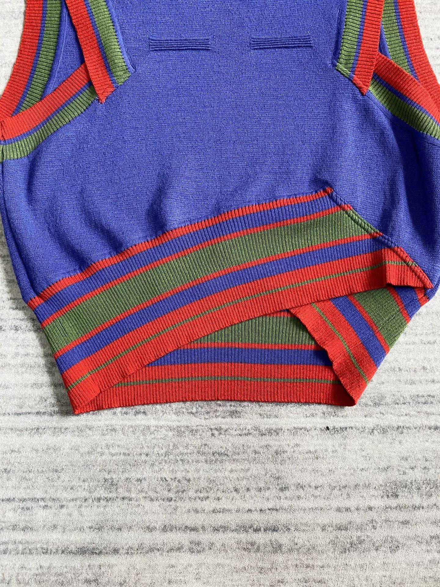 Kiko Kostadinov Kiko Kostadinov Purple Knit Vest with Color Blocks Size US L / EU 52-54 / 3 - 4 Thumbnail