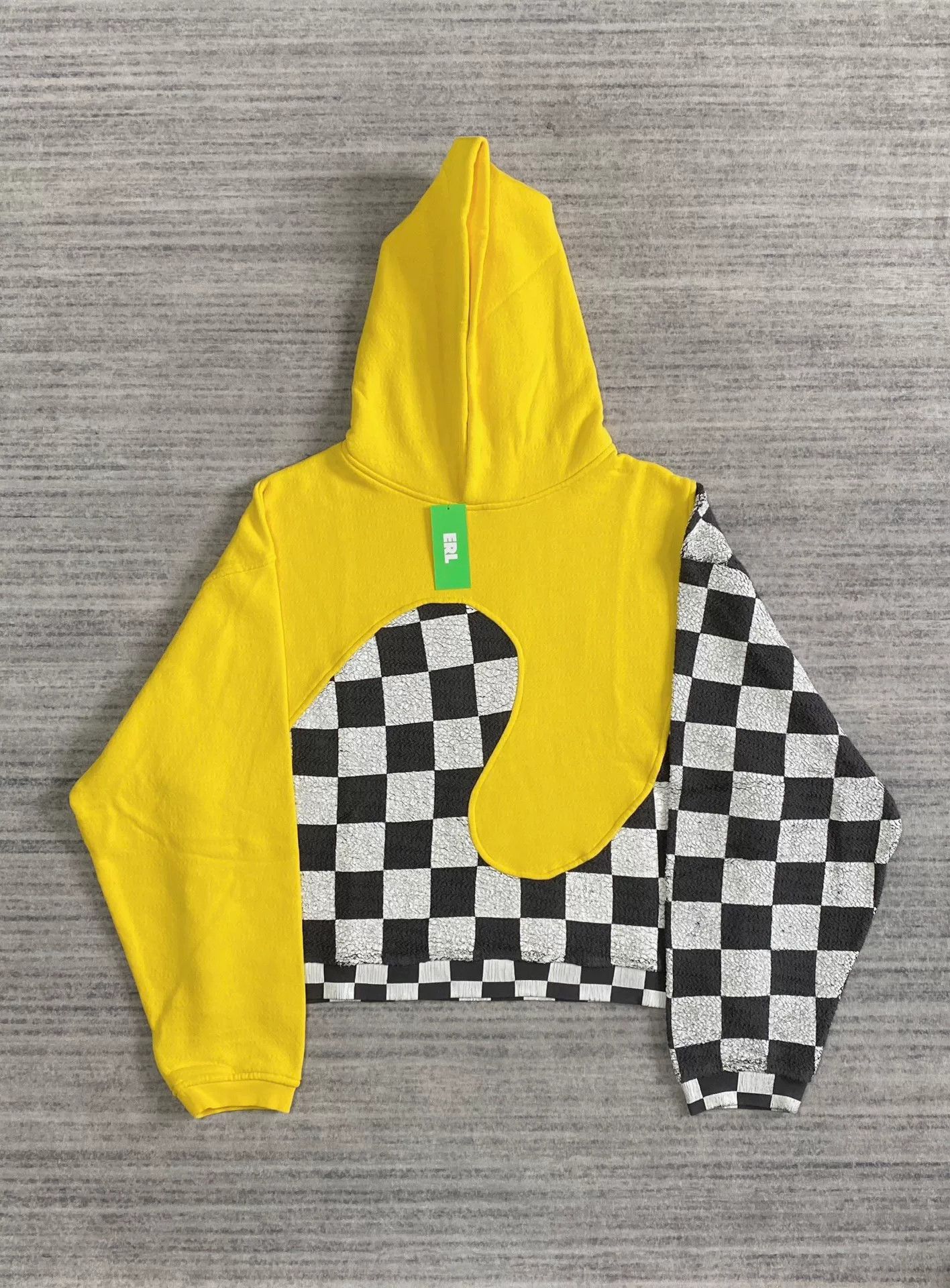 ERL black and yellow checkerboard hooded sweatshirt Size US XL / EU 56 / 4 - 2 Thumbnail
