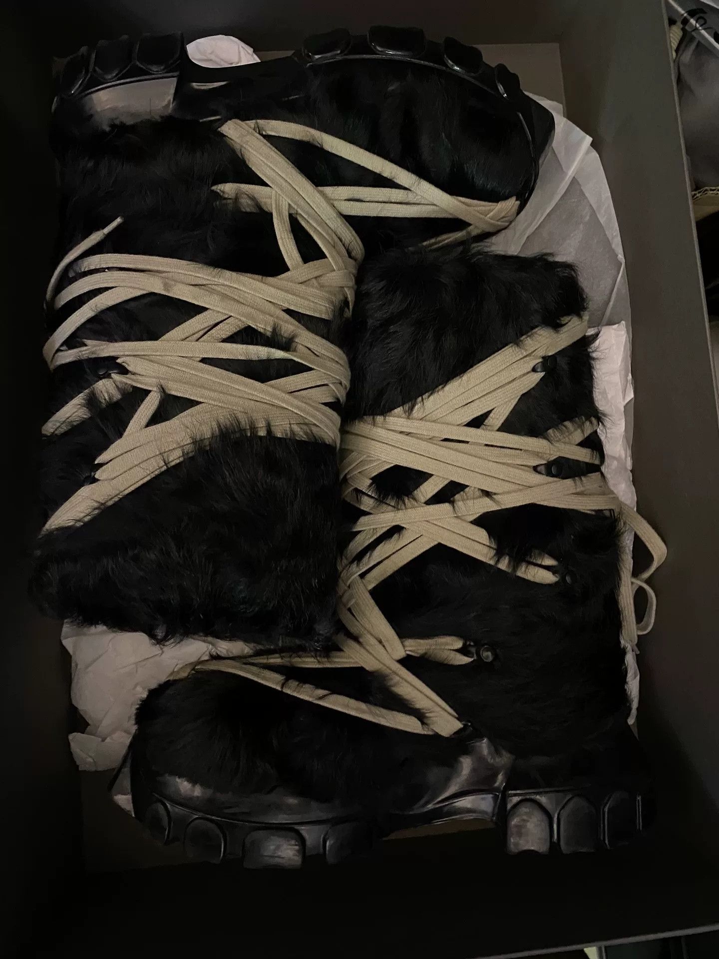 Rick Owens rick owens fur lace-up snow boots Size US 7.5 / IT 37.5 - 7 Thumbnail