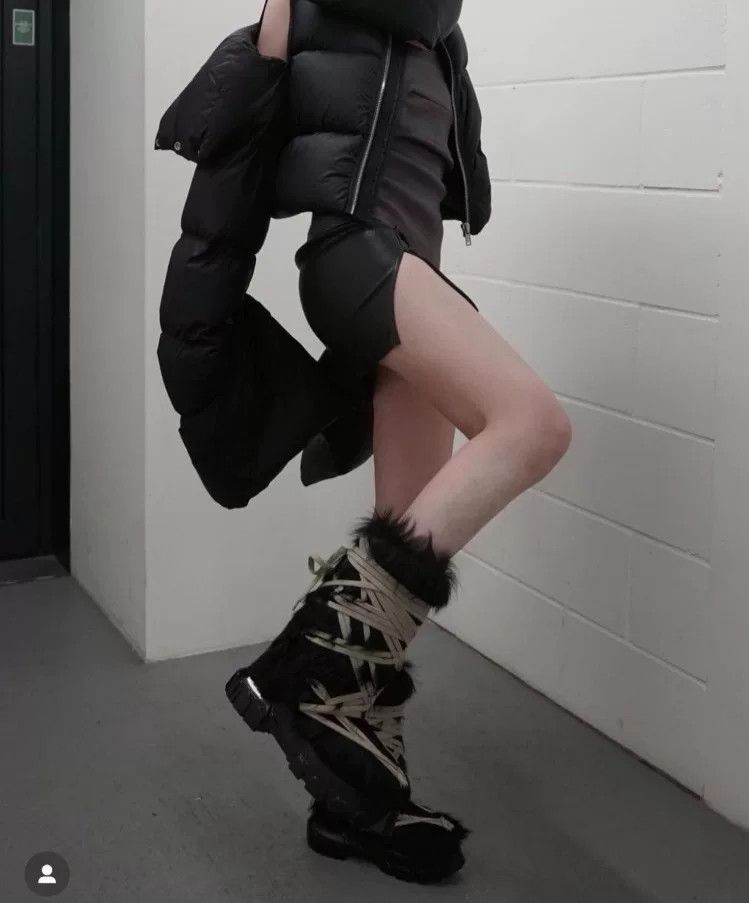 Rick Owens rick owens fur lace-up snow boots Size US 7.5 / IT 37.5 - 8 Thumbnail