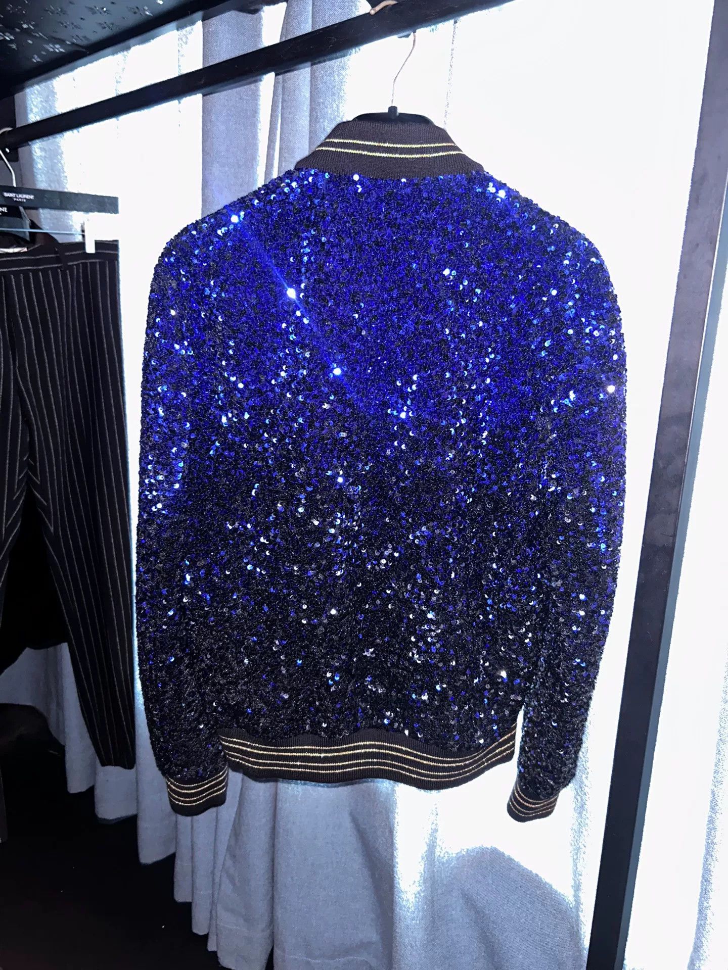 Saint Laurent Paris Saint Laurent Black Blue Gradient Jacket Size US M / EU 48-50 / 2 - 2 Thumbnail